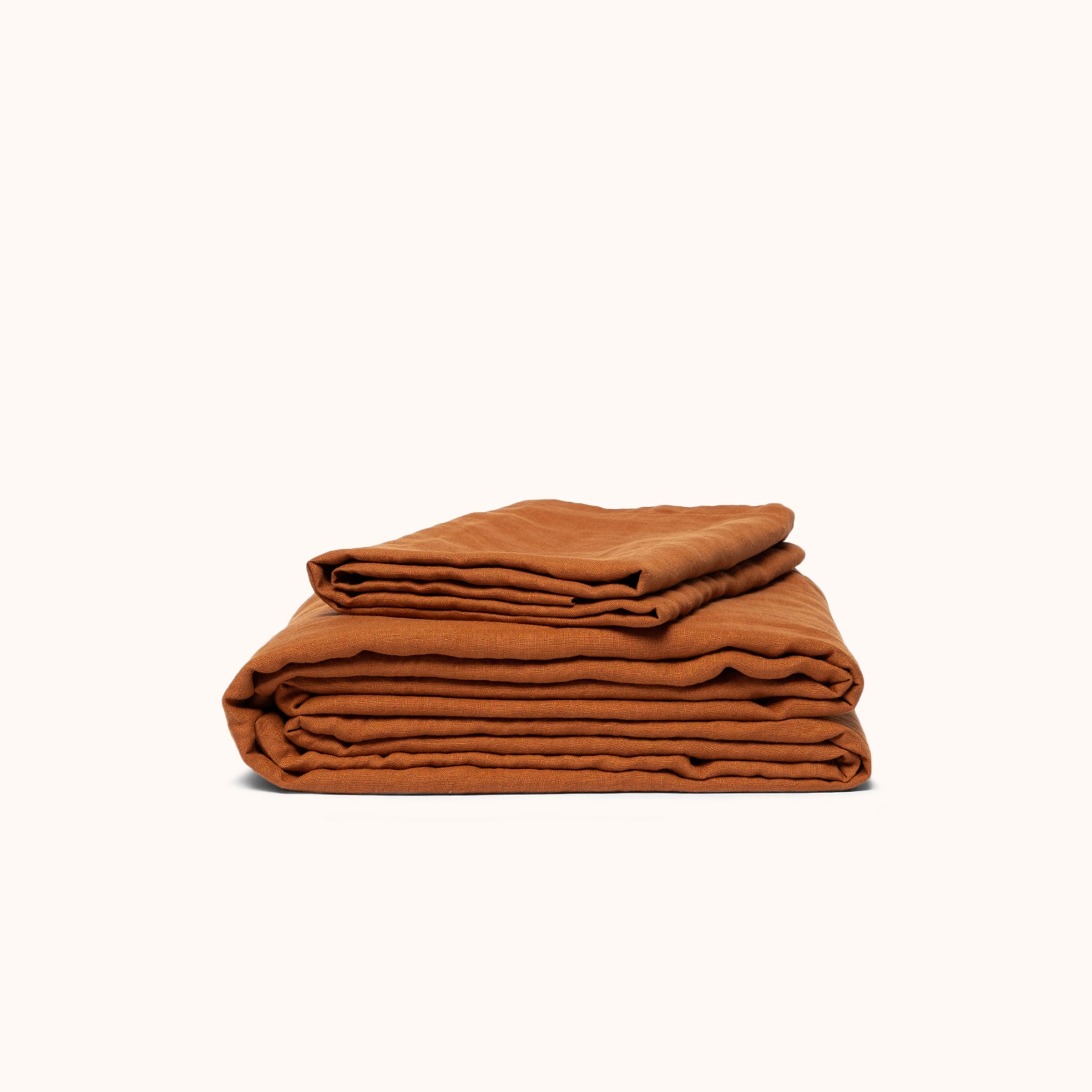 Linen Twin Sheet Set - Terracotta