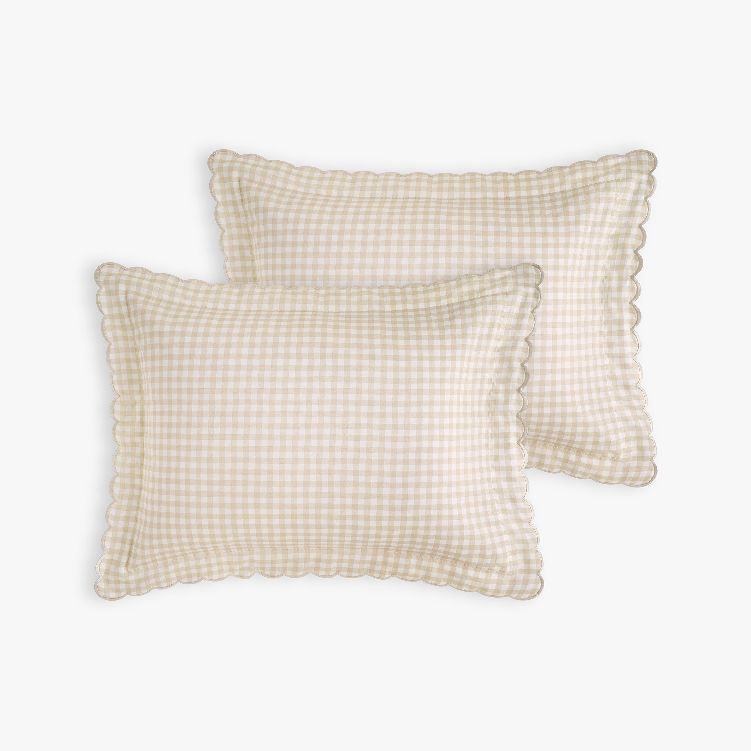 Picnic Gingham Standard Pillowcase Set - Beige