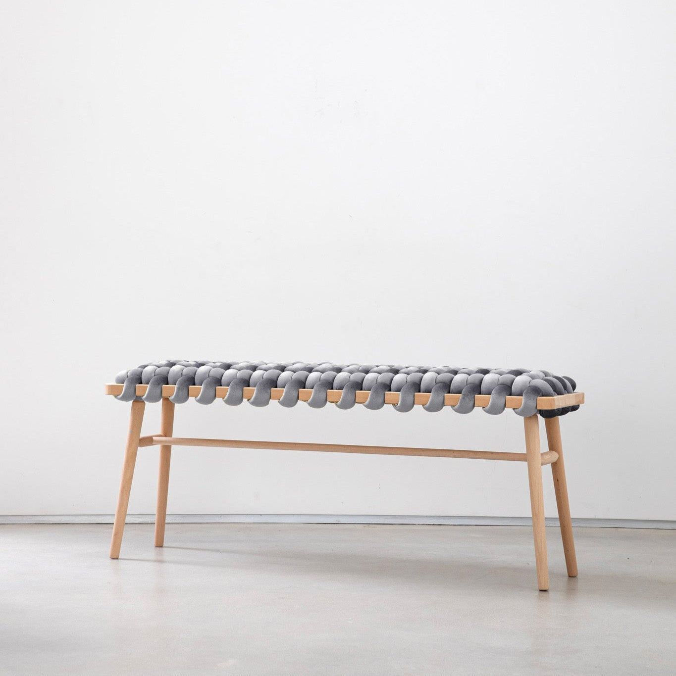 Velvet Woven Bench - Grey