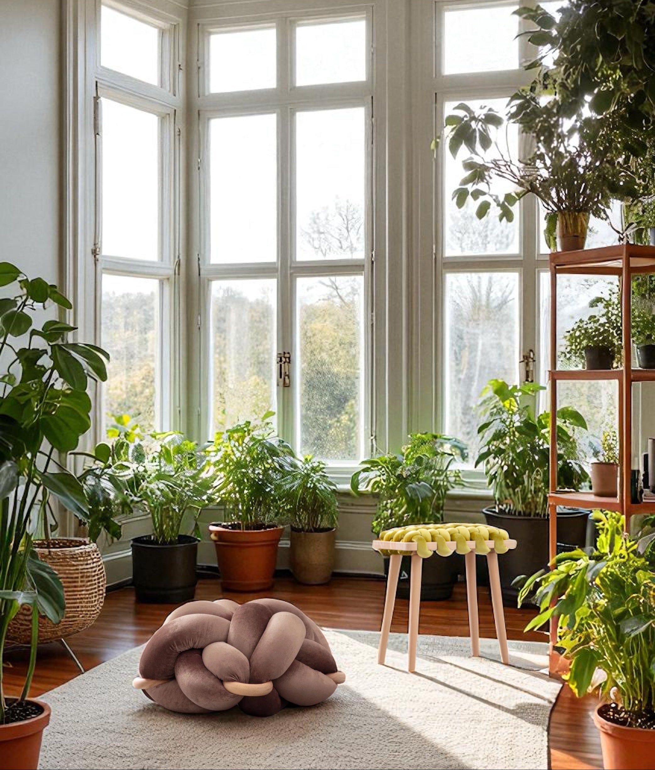 Knot Floor Cushion - Brown