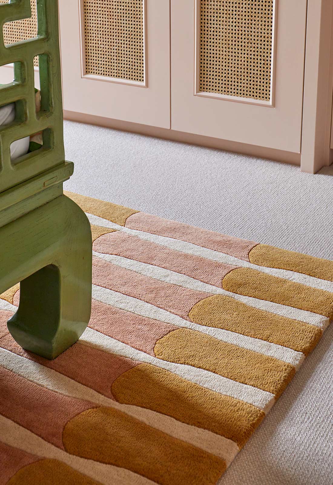 Alice Crawley Bamboo Forrest Wool Rug - Rose