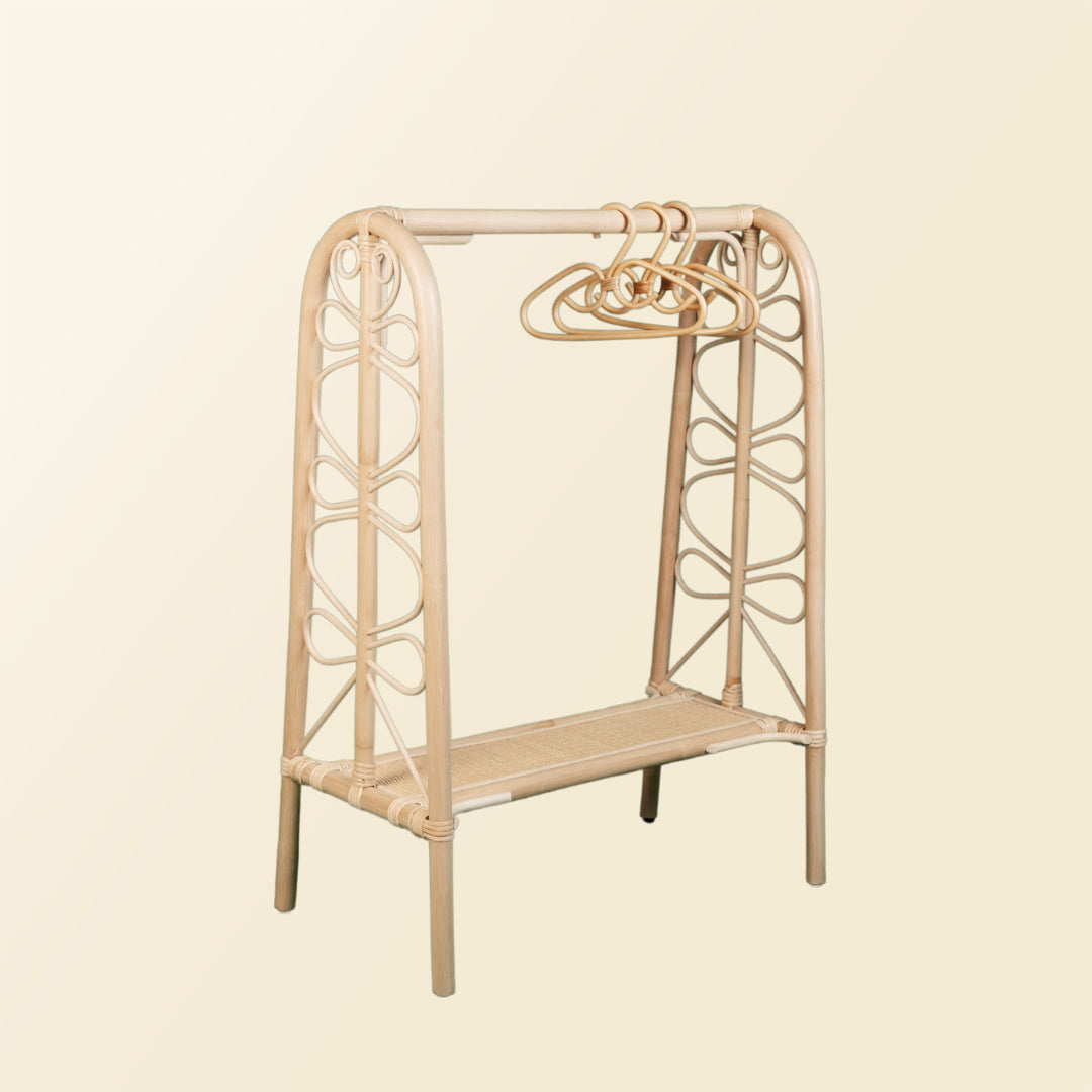 Rattan Kids Montessori Clothing Rack