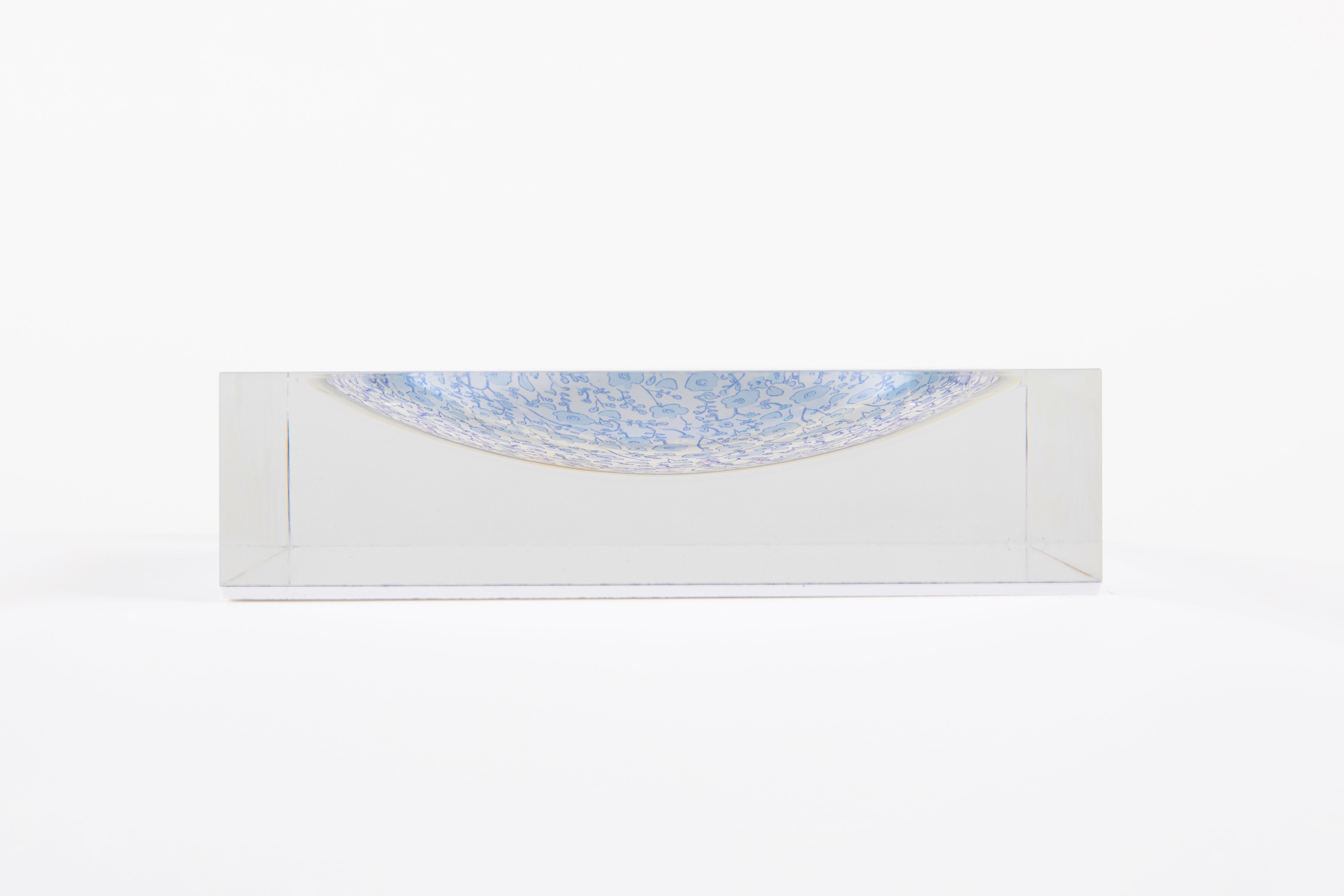 Blooming Toile Candy Dish - Blue