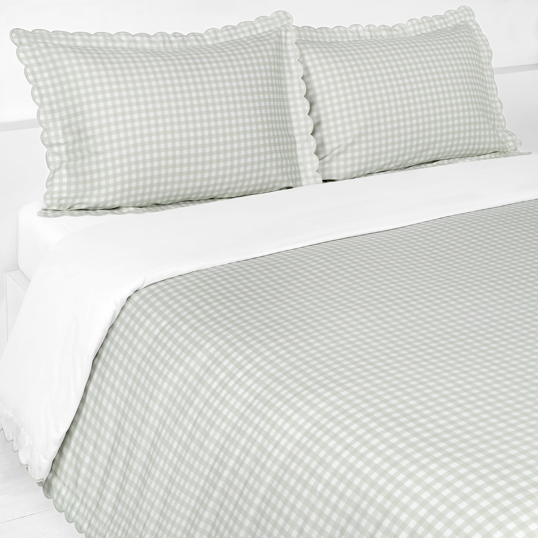 Picnic Gingham Full/Queen Duvet Cover - Green