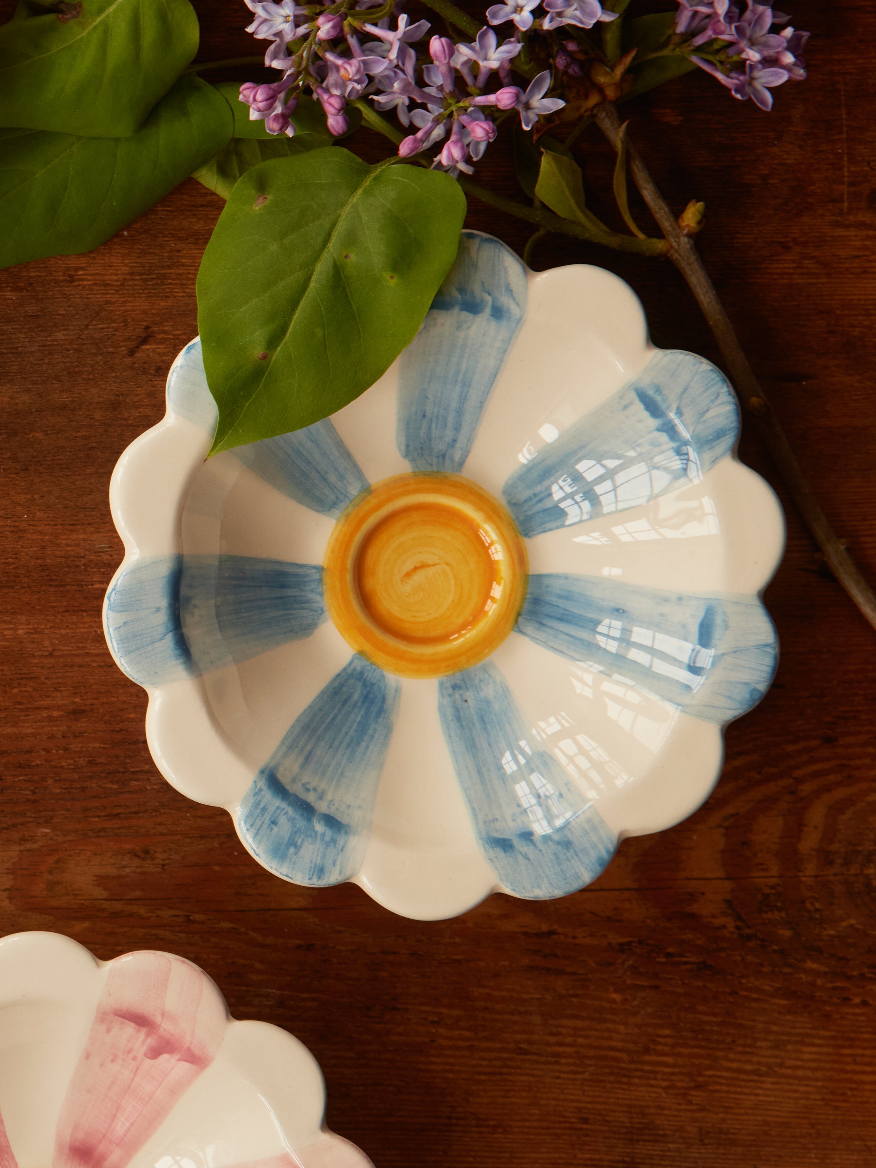 Ceramic Flower Bowl - Blue