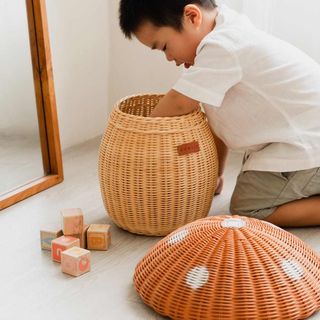 Mushroom Rattan Storage Basket