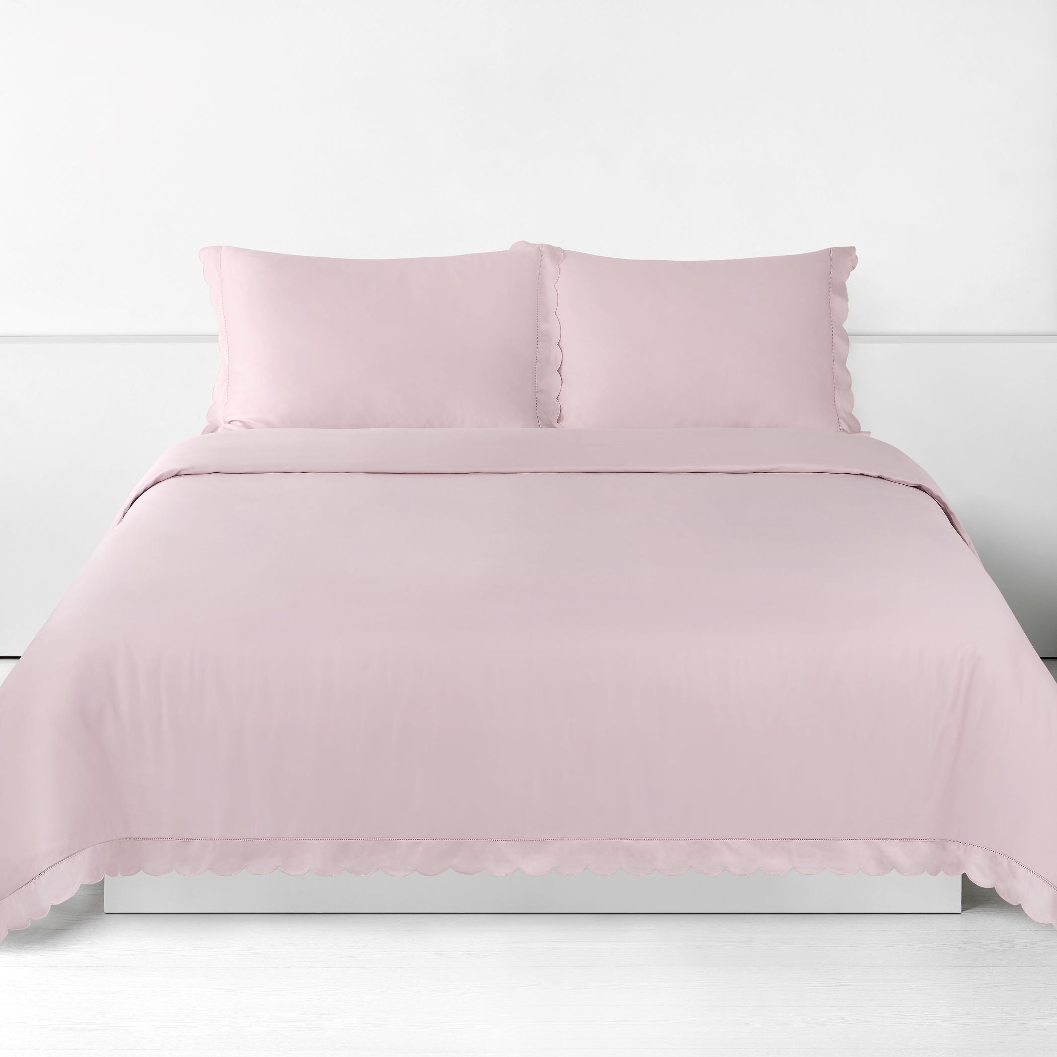Scalloped Starlight Full/Queen Duvet Cover - Rose
