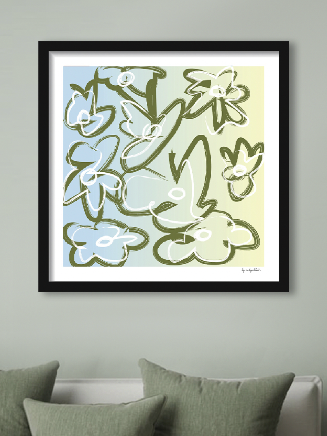 Sunset Bloom Fine Art Print - Blue