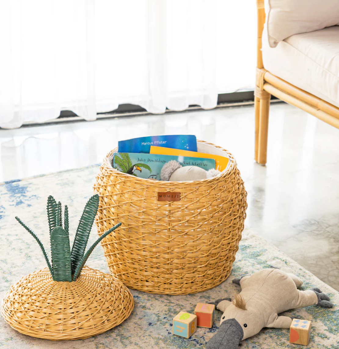 Pineapple Rattan Storage Basket