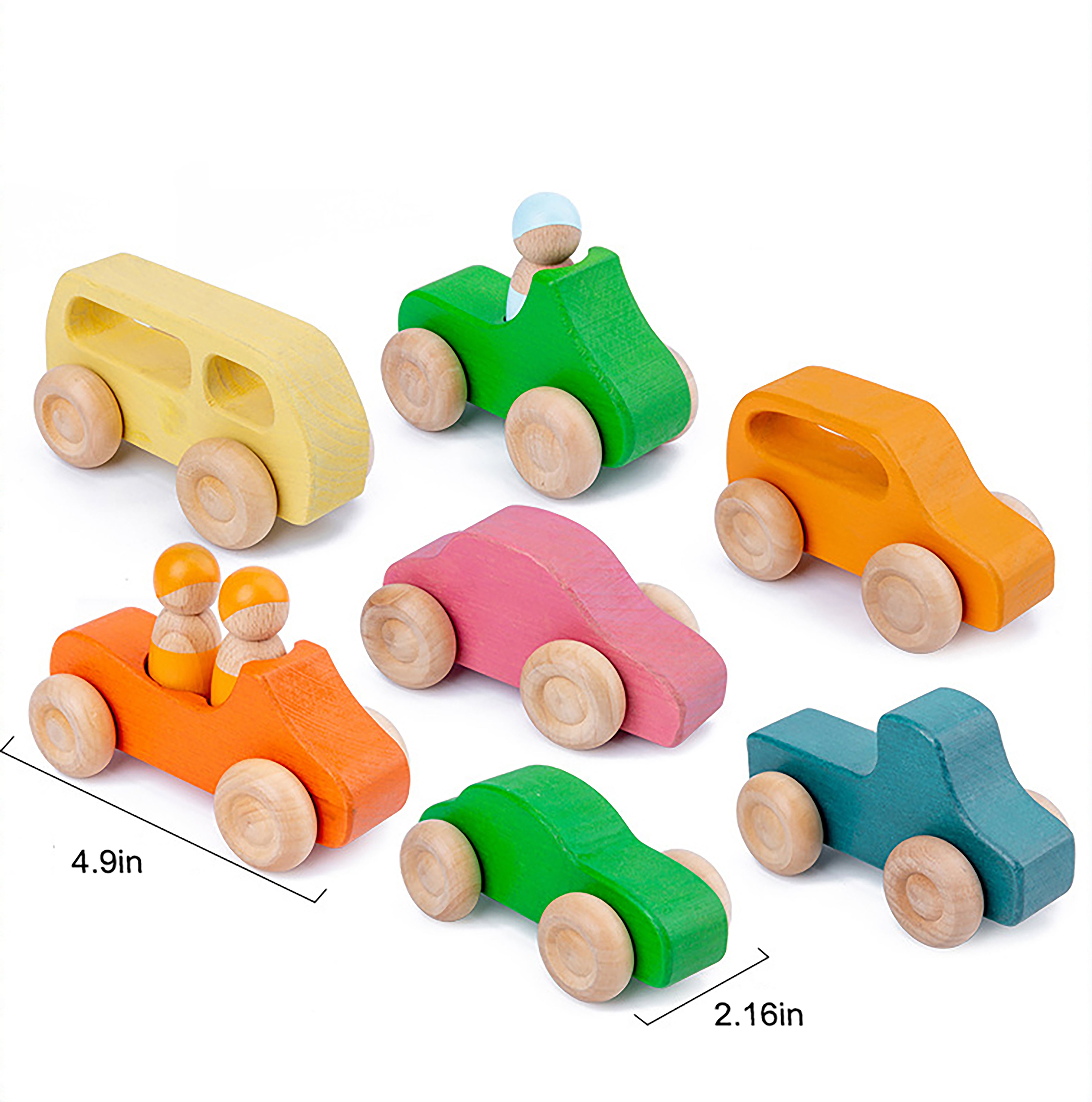 Wooden Car Toys - Set of 10