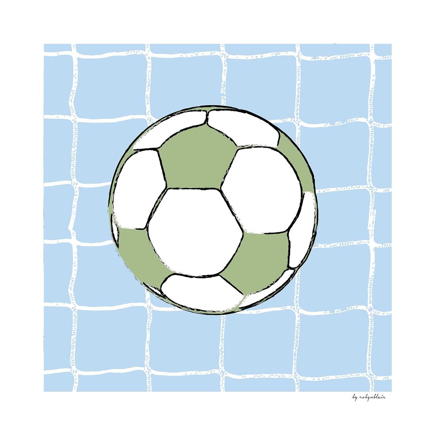 Soccer Ball Wall Art - Blue