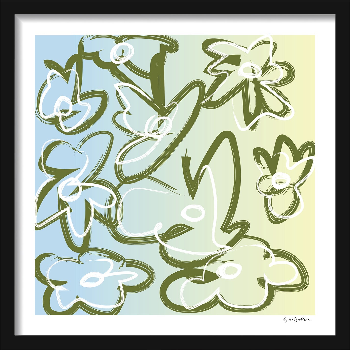 Sunset Bloom Fine Art Print - Blue