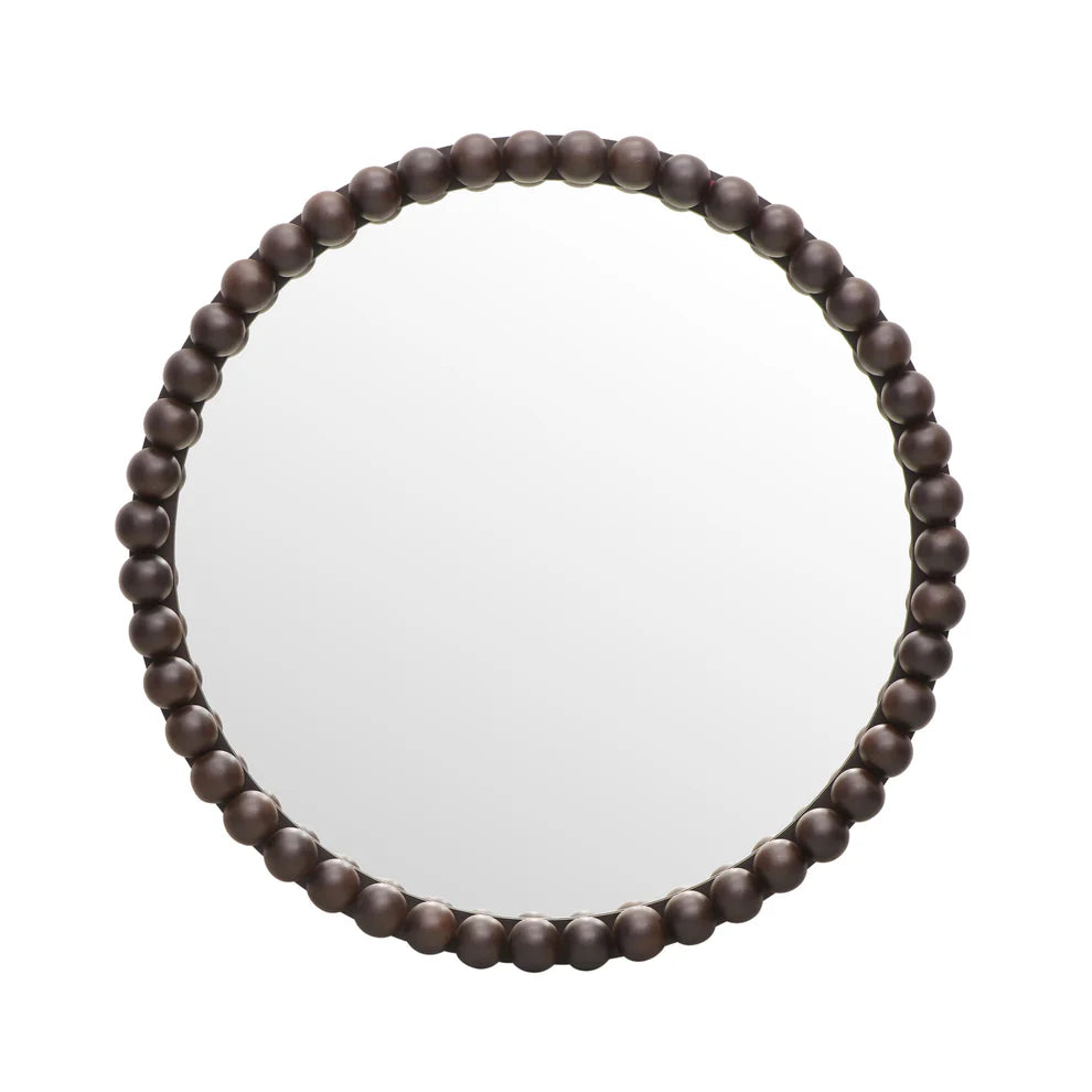 Baria Wooden Round Wall Mirror