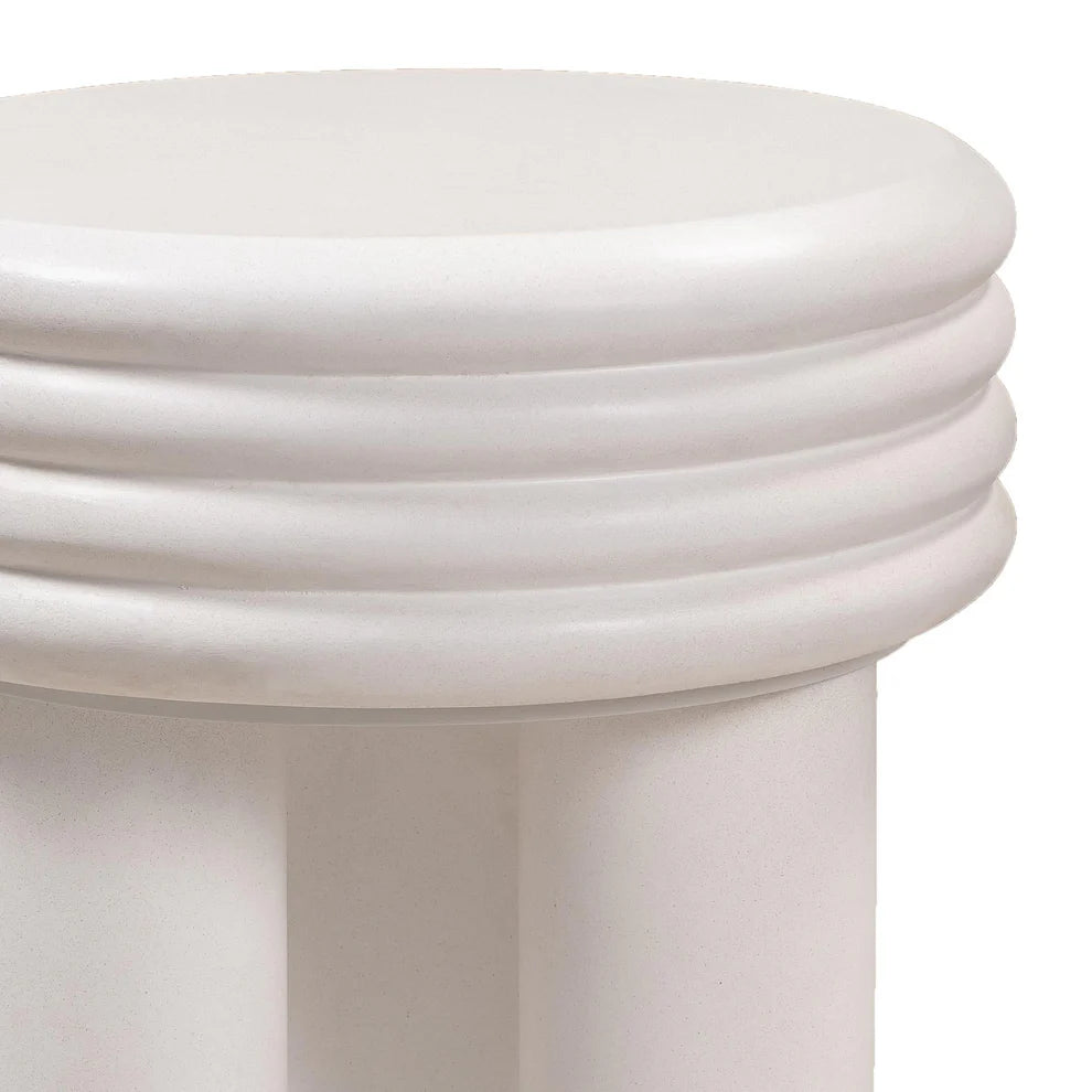 Delta Concrete Round Side Table - White