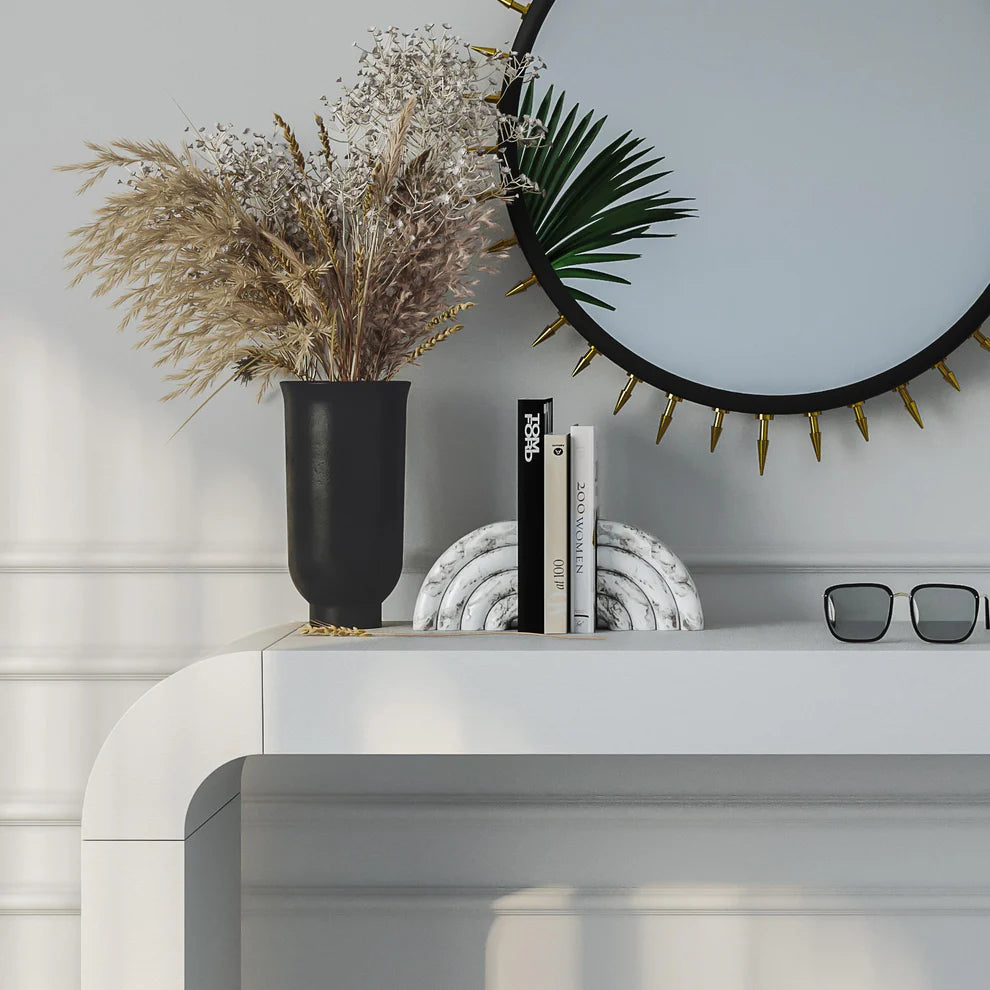 Gray Faux Marble Bookends - Set of 2