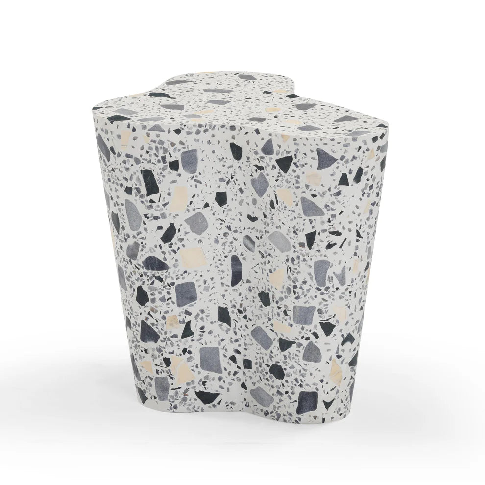 Slab Faux Terrazzo Side Table