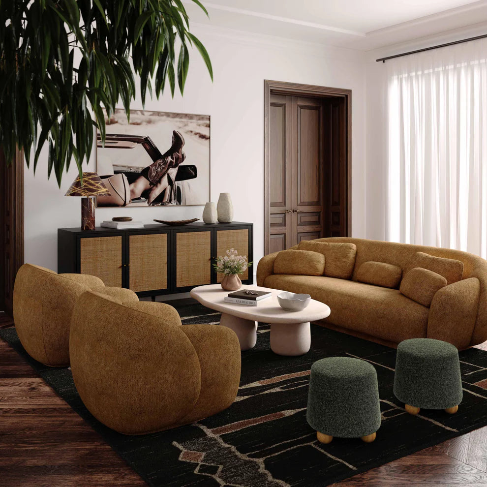 Jaine Faux Mohair Stool