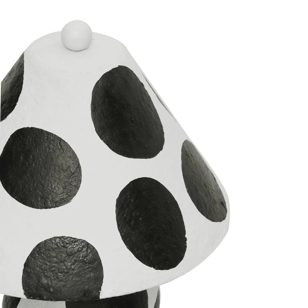 Lerici Papier Mache Table Lamp - Black & White