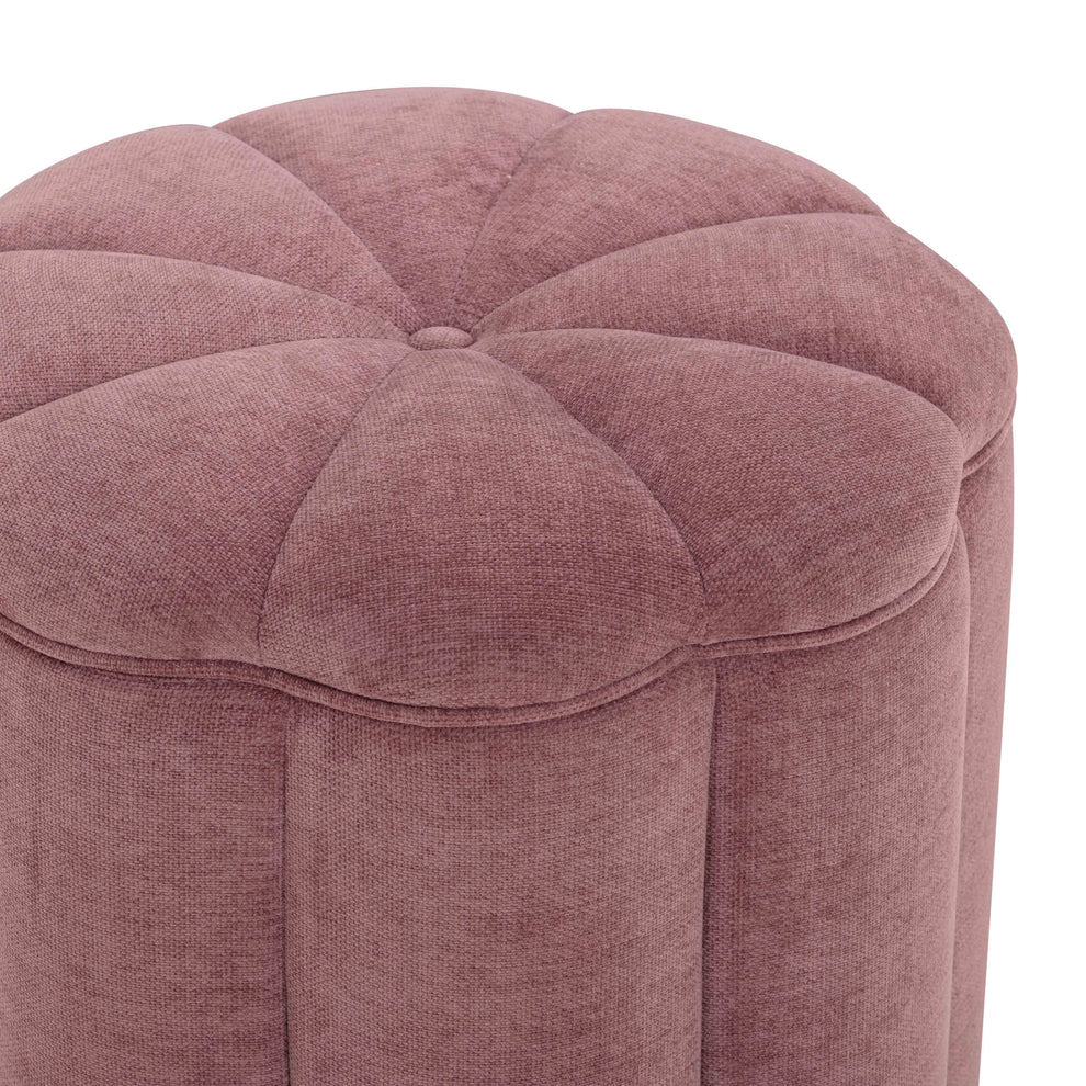 Fleur Velvet Storage Ottoman - Mauve