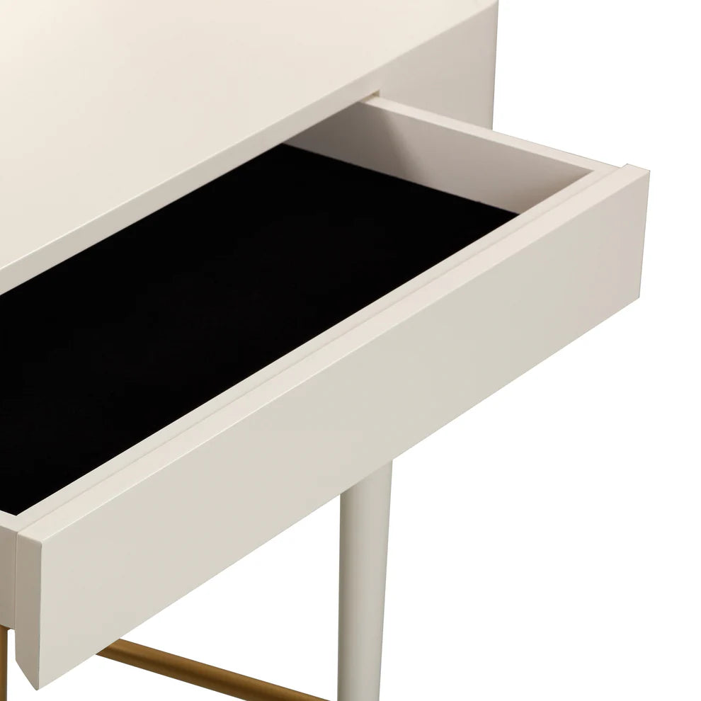 Penelope Vegan Leather Vanity Desk - White