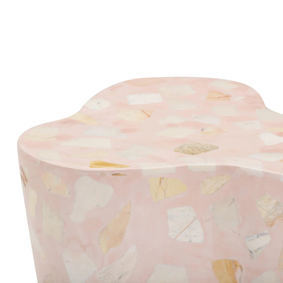Slab Faux Terrazzo Side Table