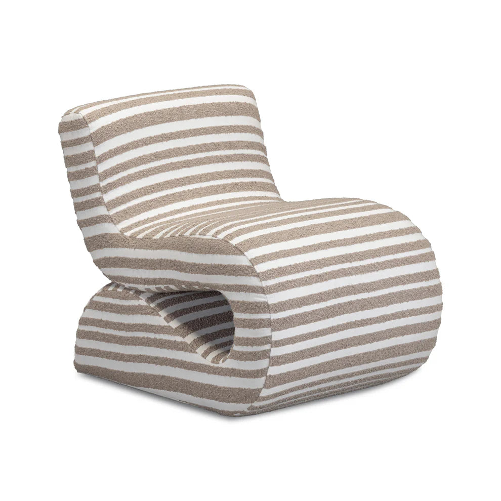 Senna Jacquard Accent Chair - Taupe Stripe