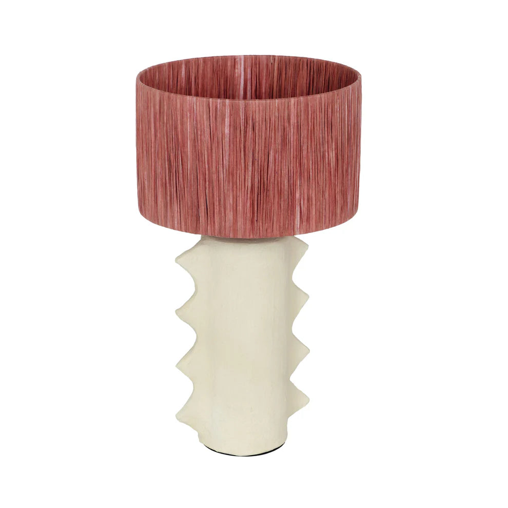 Wild Thing Papier Mache Table Lamp - Red & White