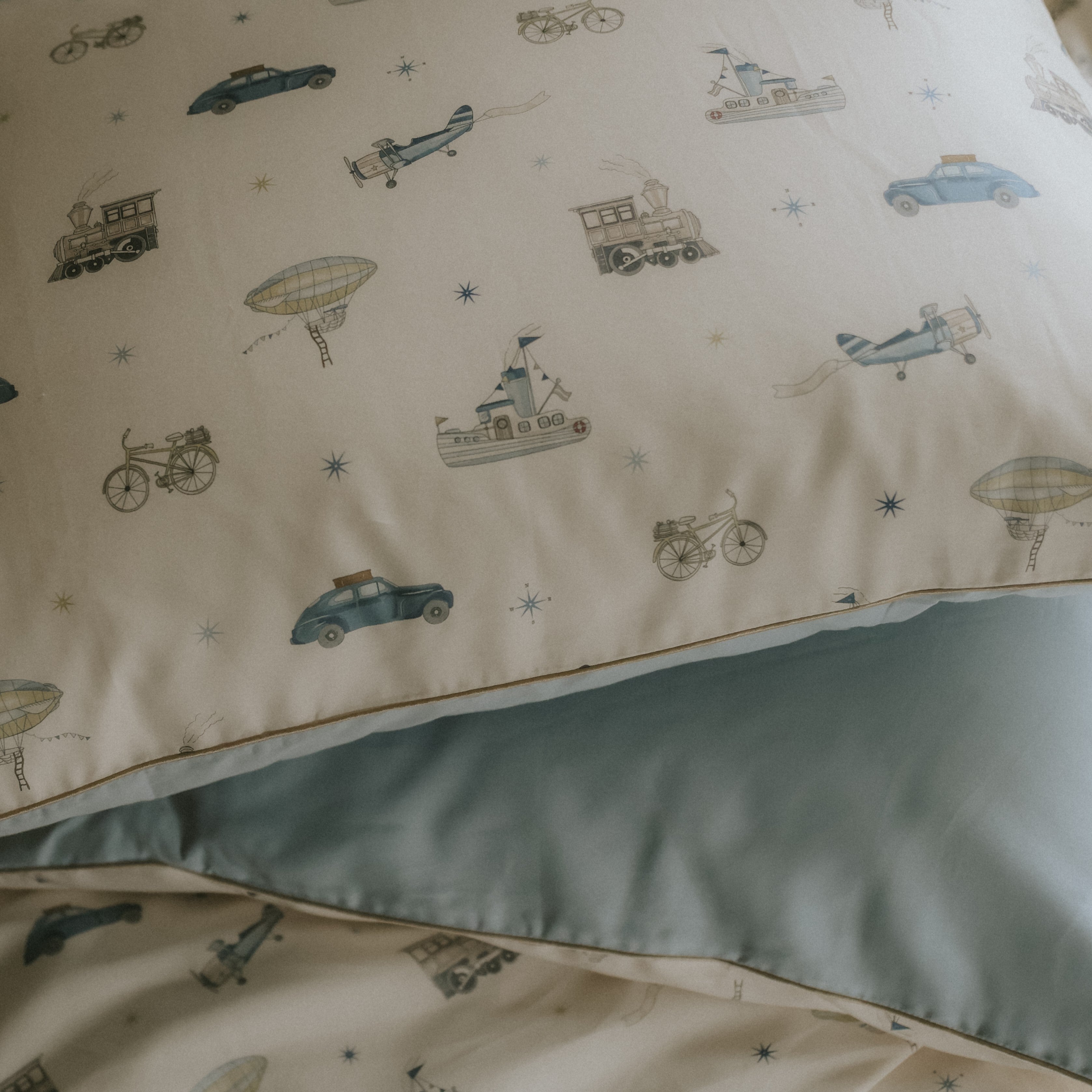 Transit Treasures Standard Pillowcase Set - Blue