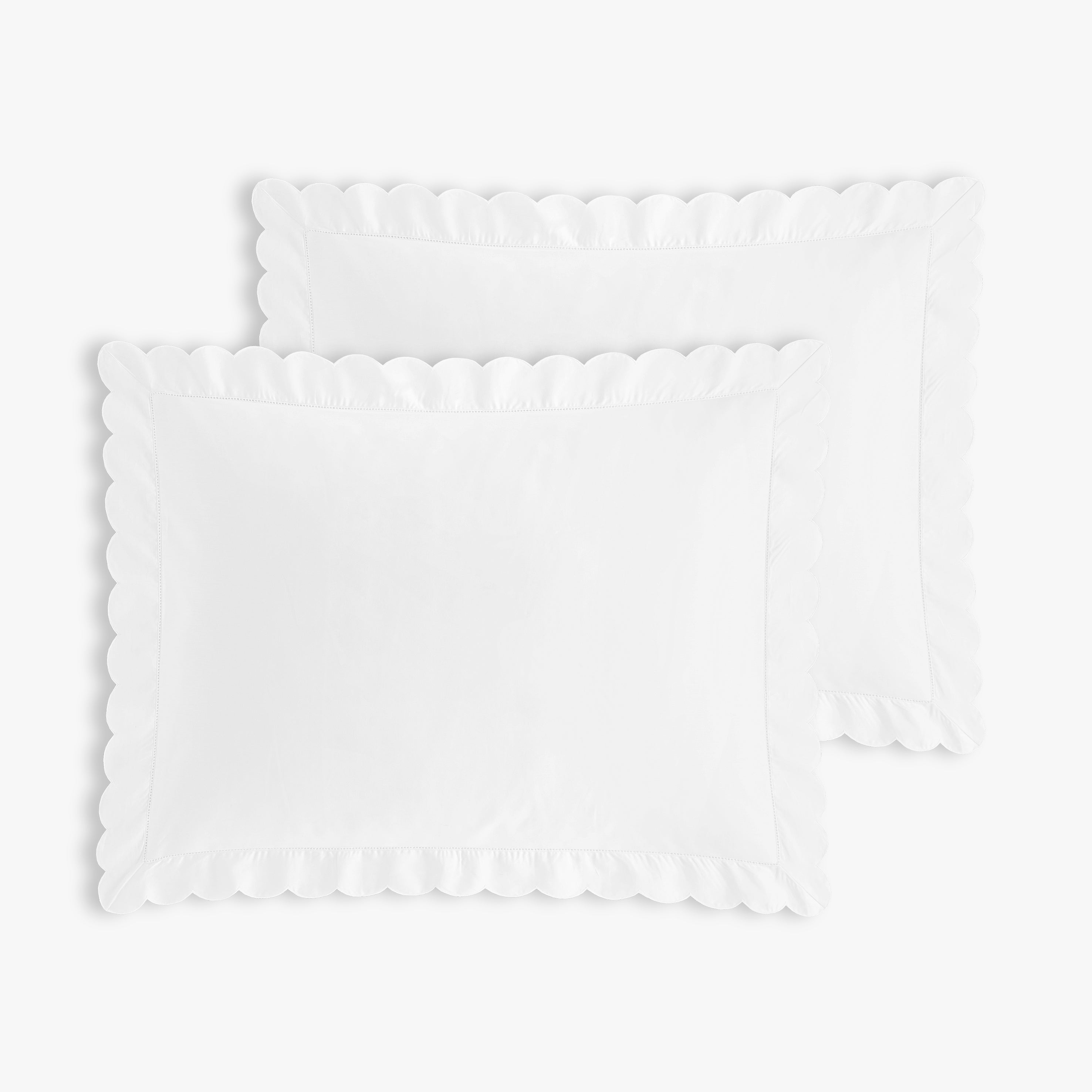 Scalloped Starlight Standard Pillowcase Set - White