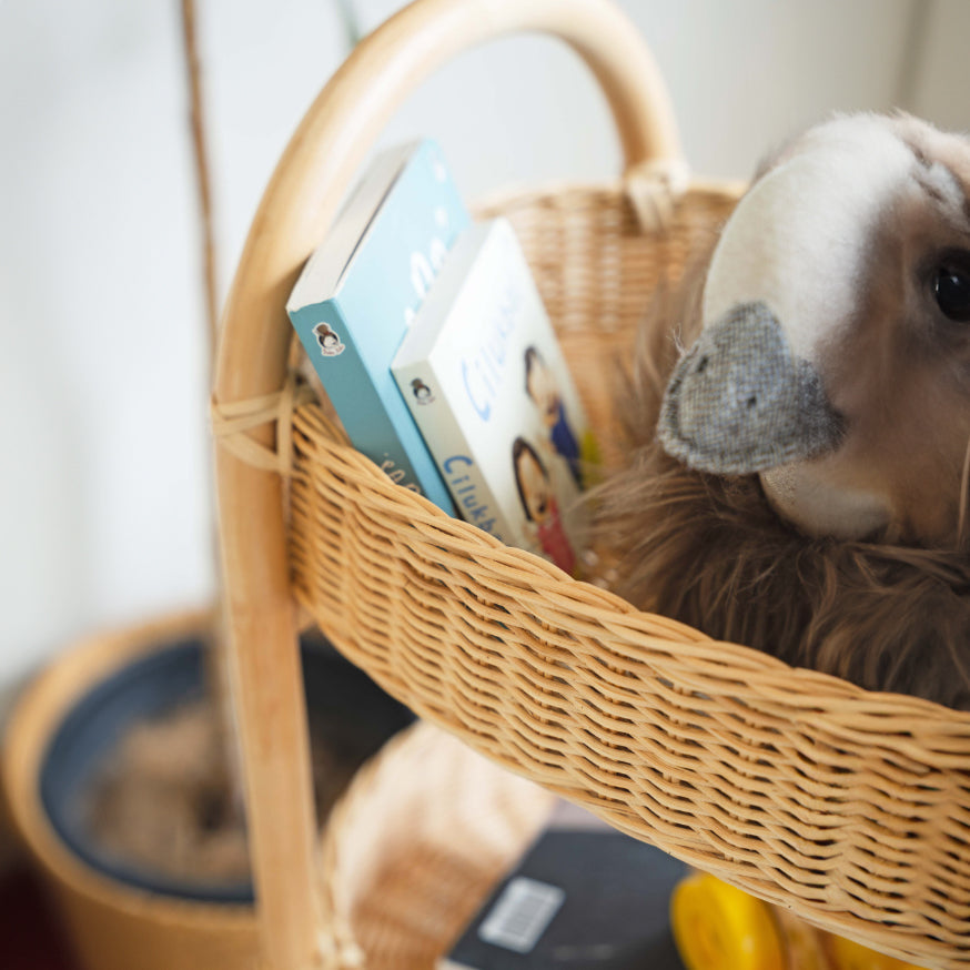 Rattan Storage Trolley with Wheels