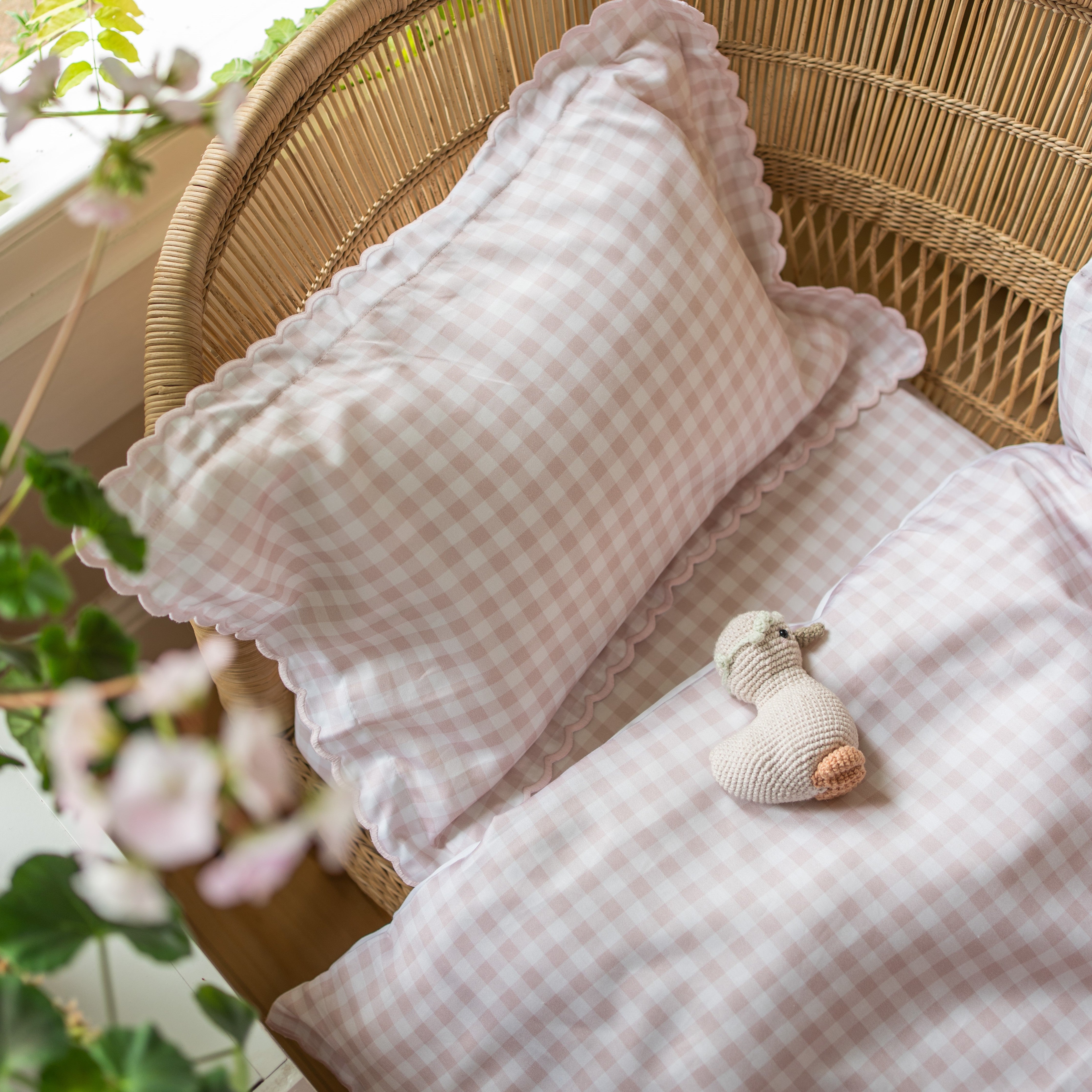 Picnic Gingham Standard Pillowcase Set - Pink
