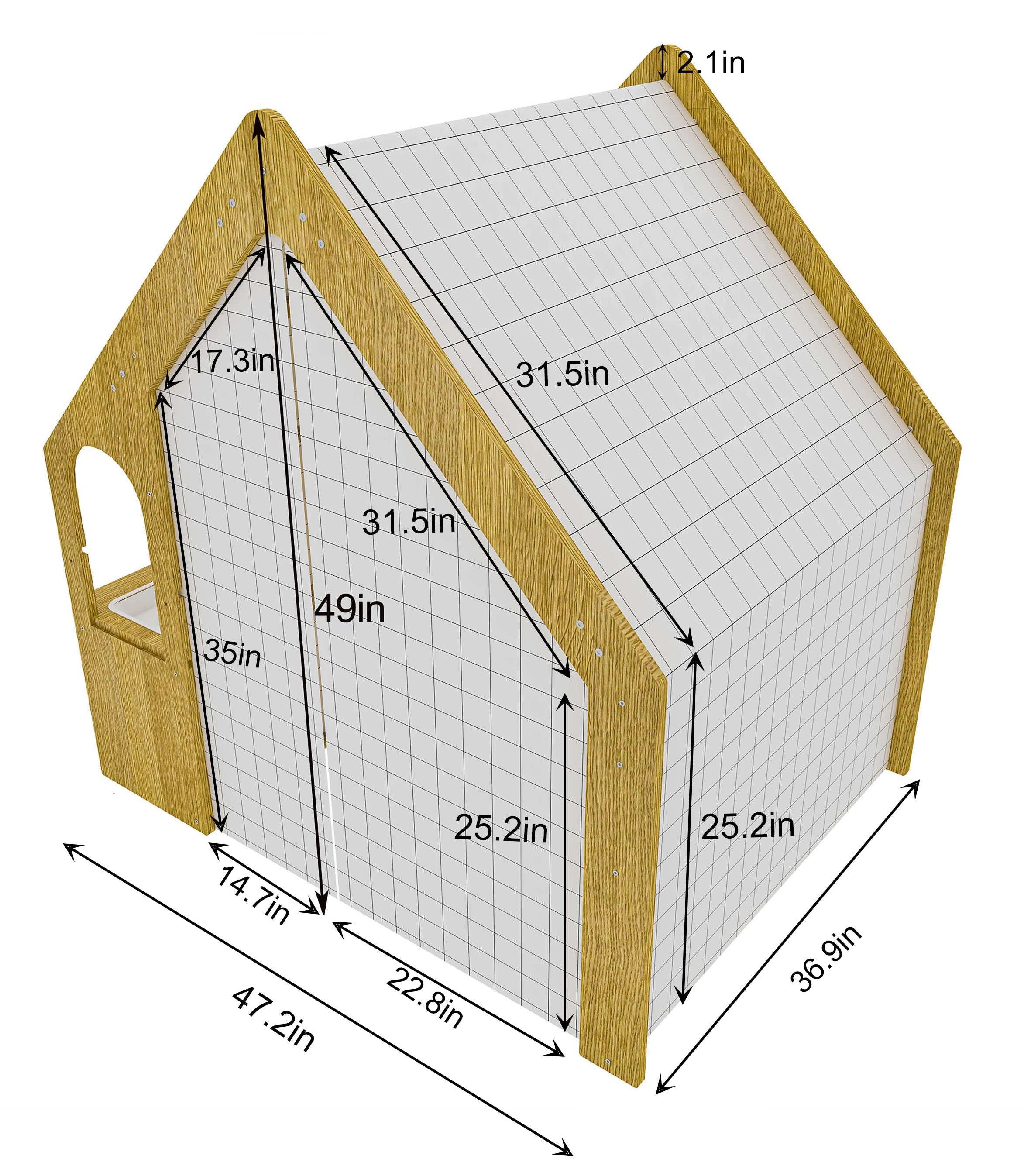 Flair Wood House with Desk and Chair - Natural