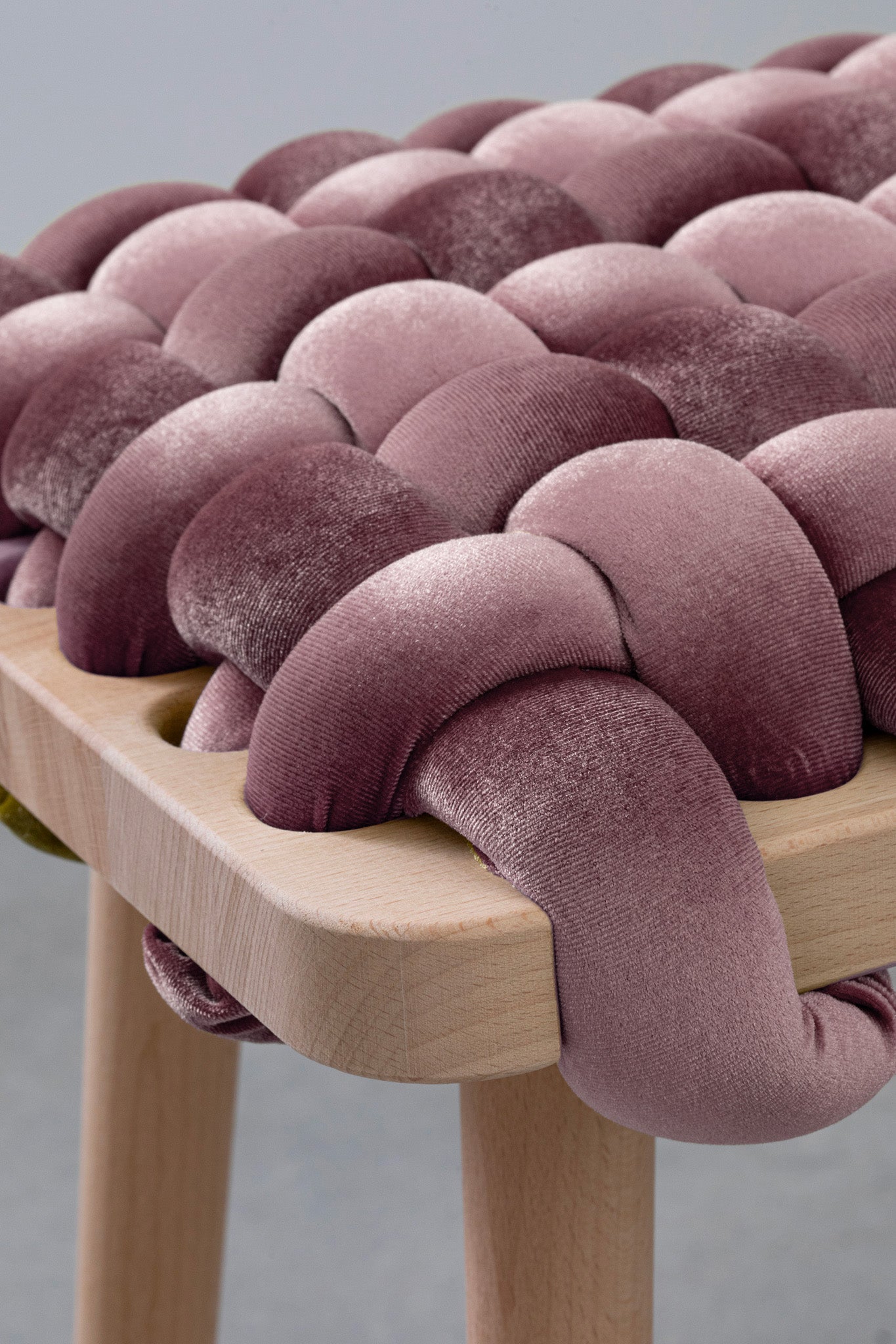 Velvet Woven Bench - Pink