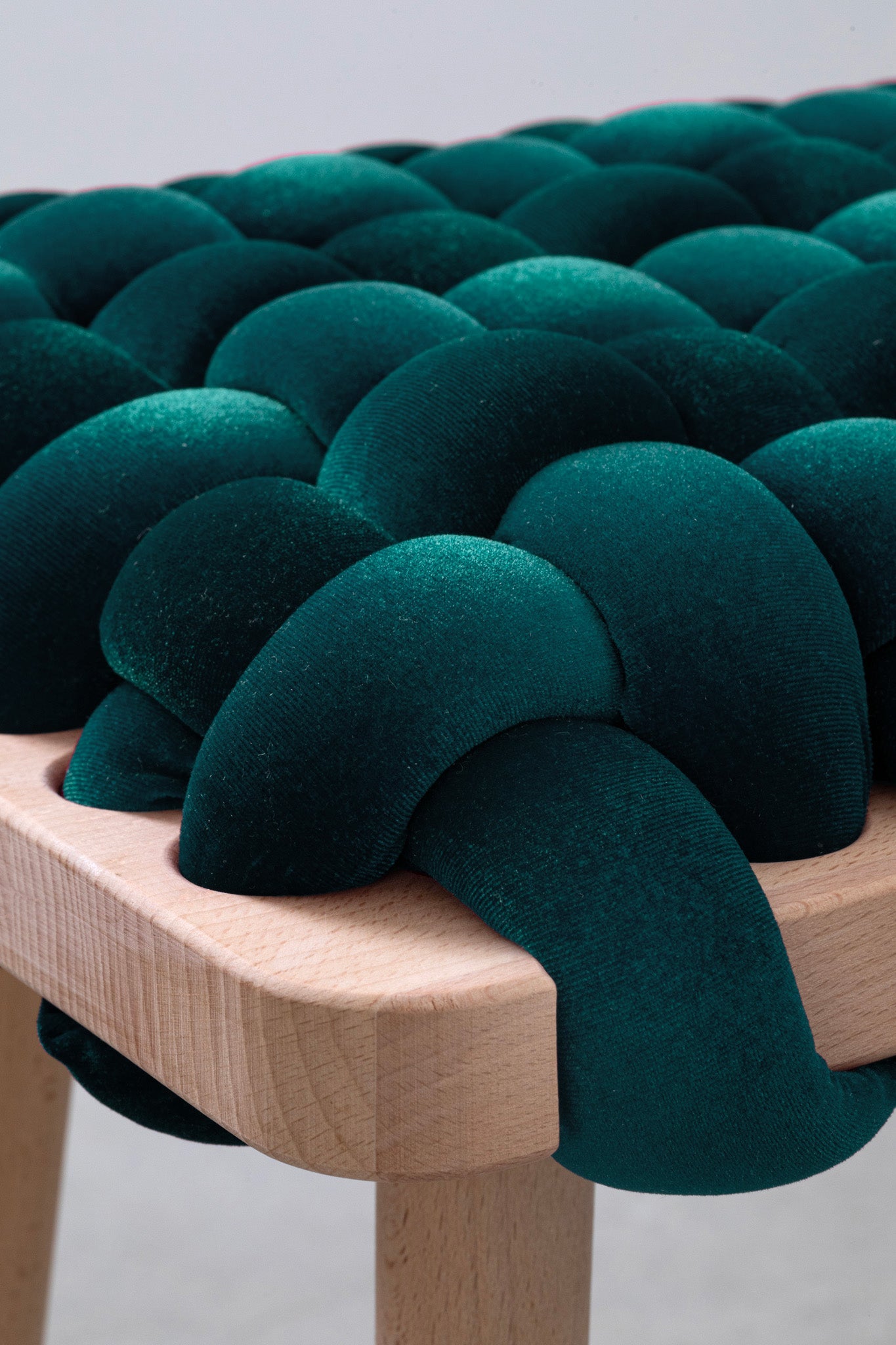 Velvet Woven Bench - Blue