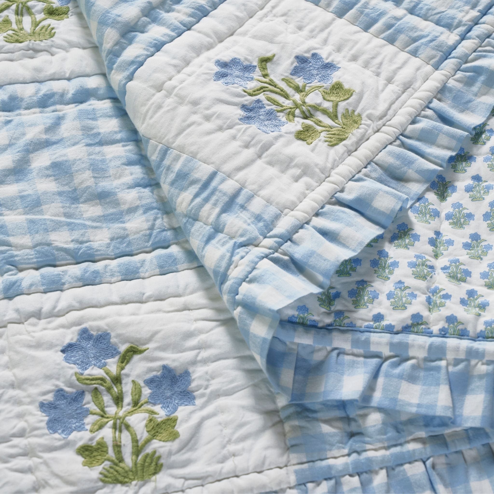 Dorothy Embroidered Quilted Throw Blanket