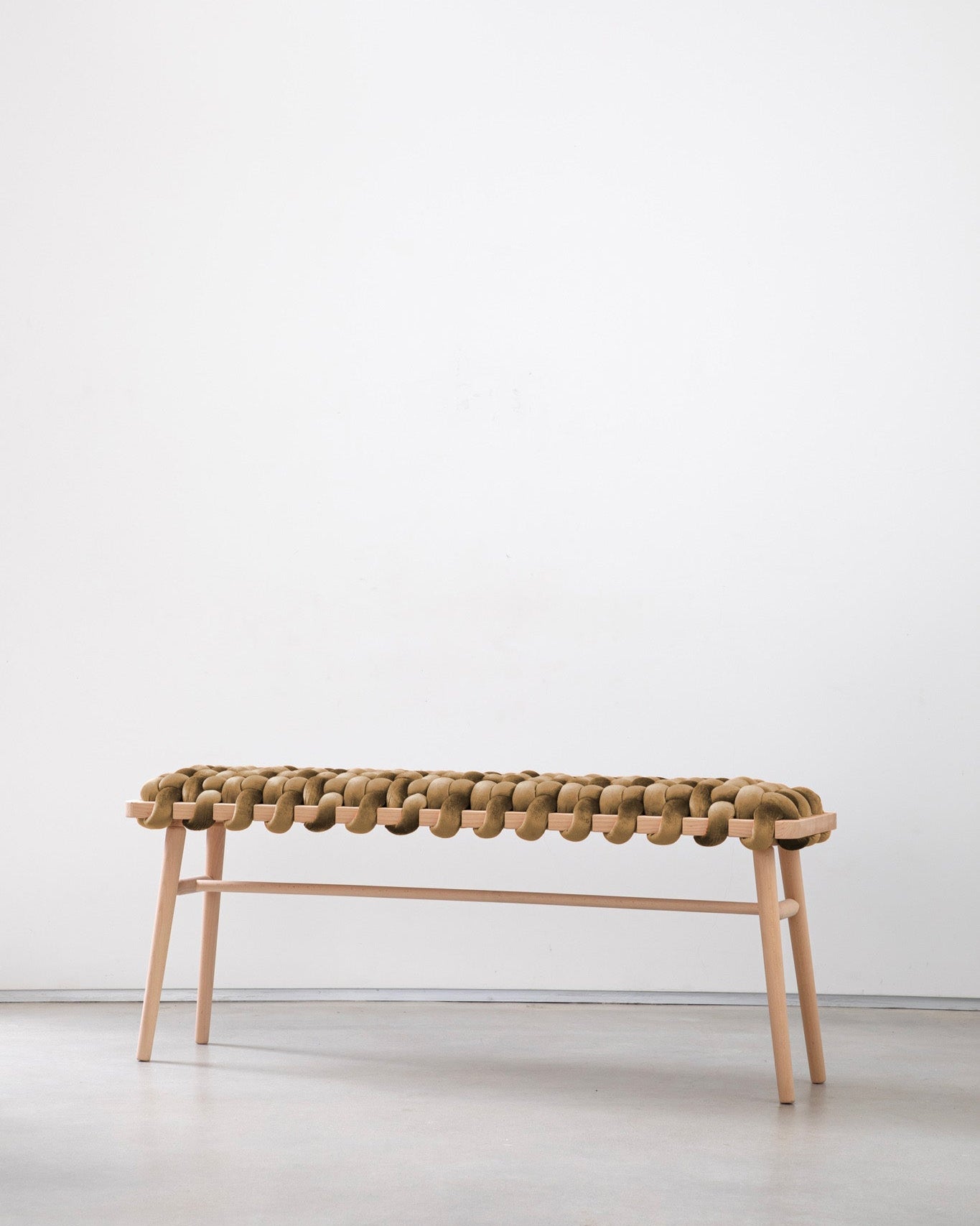 Velvet Woven Bench - Brown