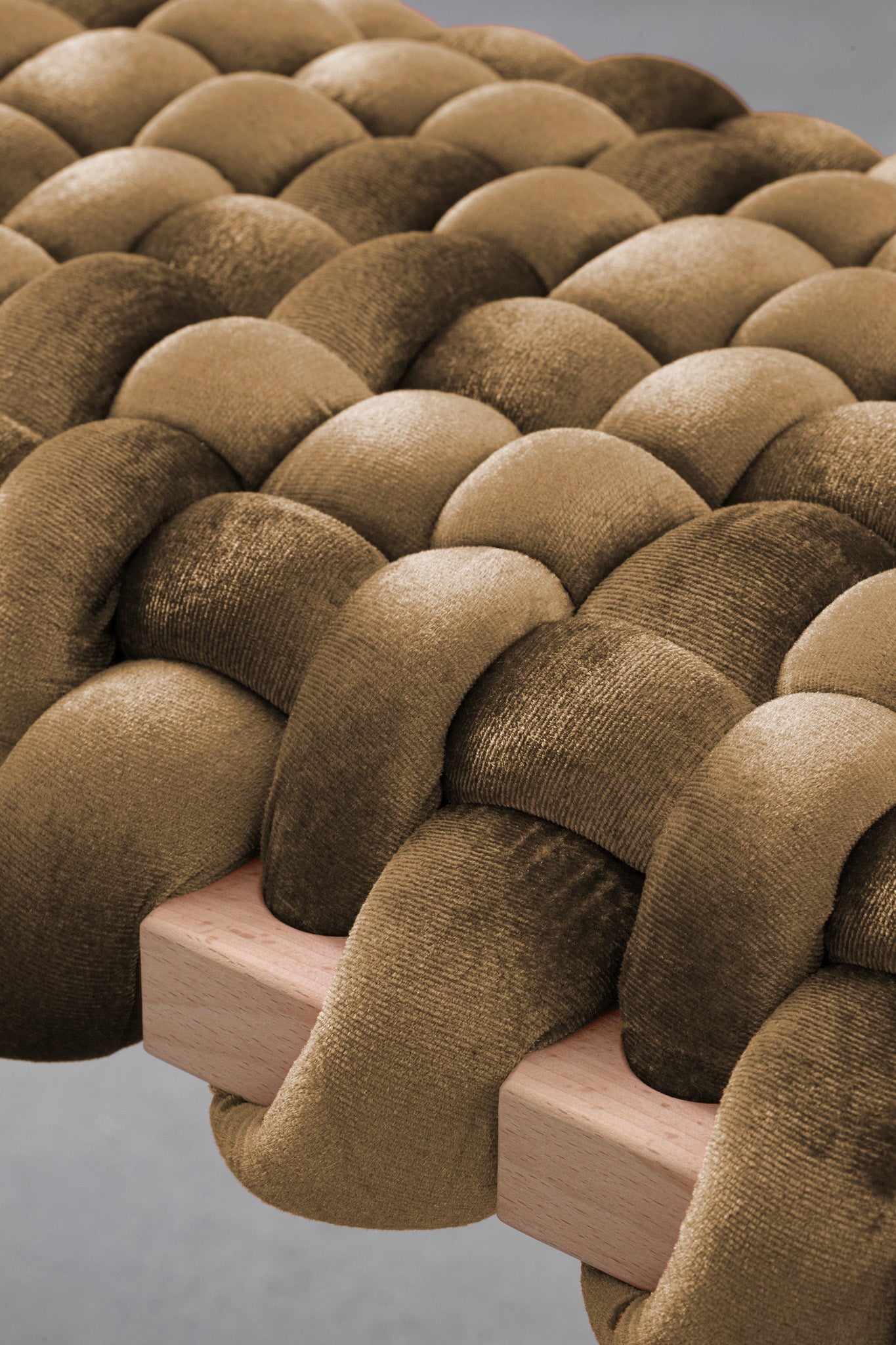 Velvet Woven Bench - Brown