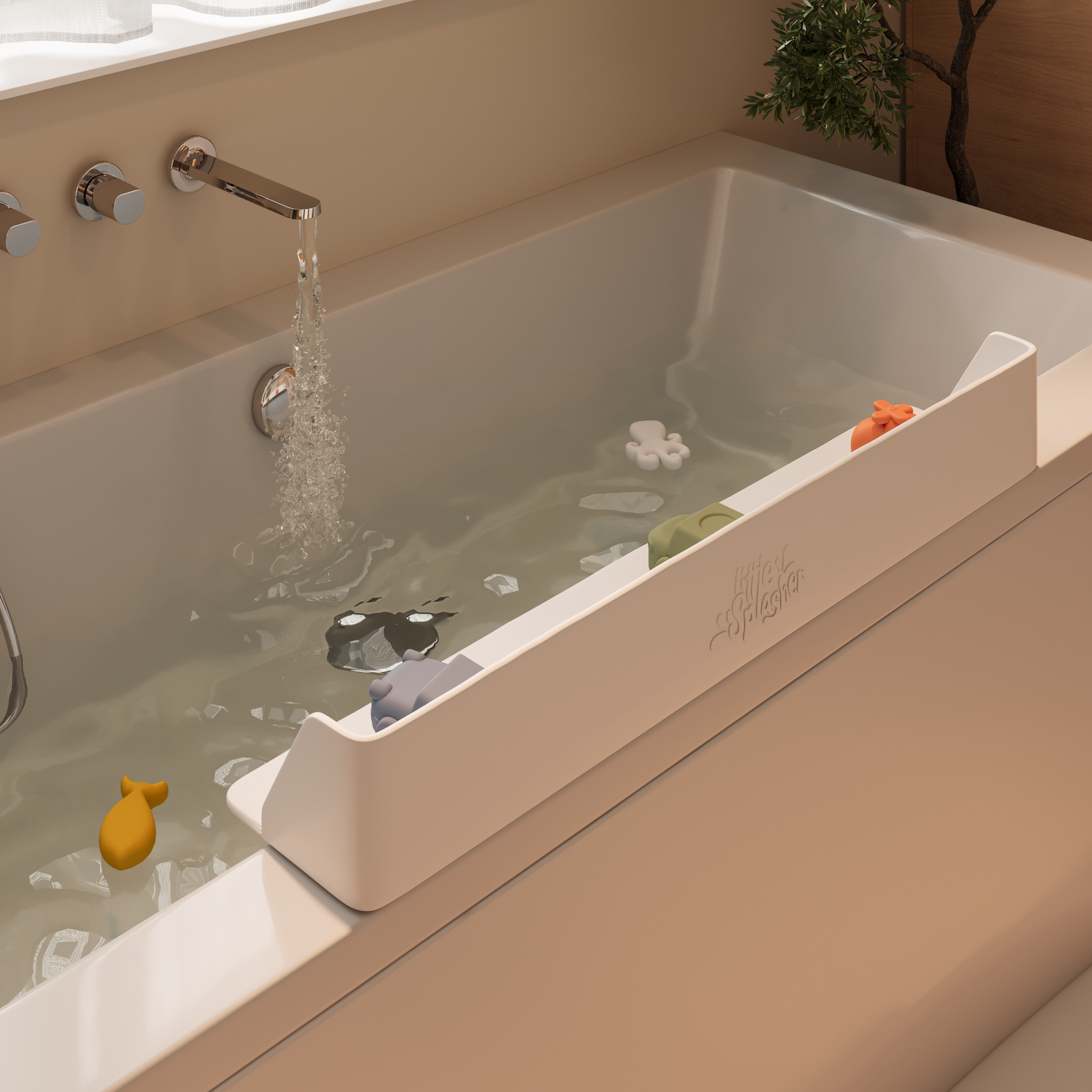 Bathtub Splash Guard - Grey