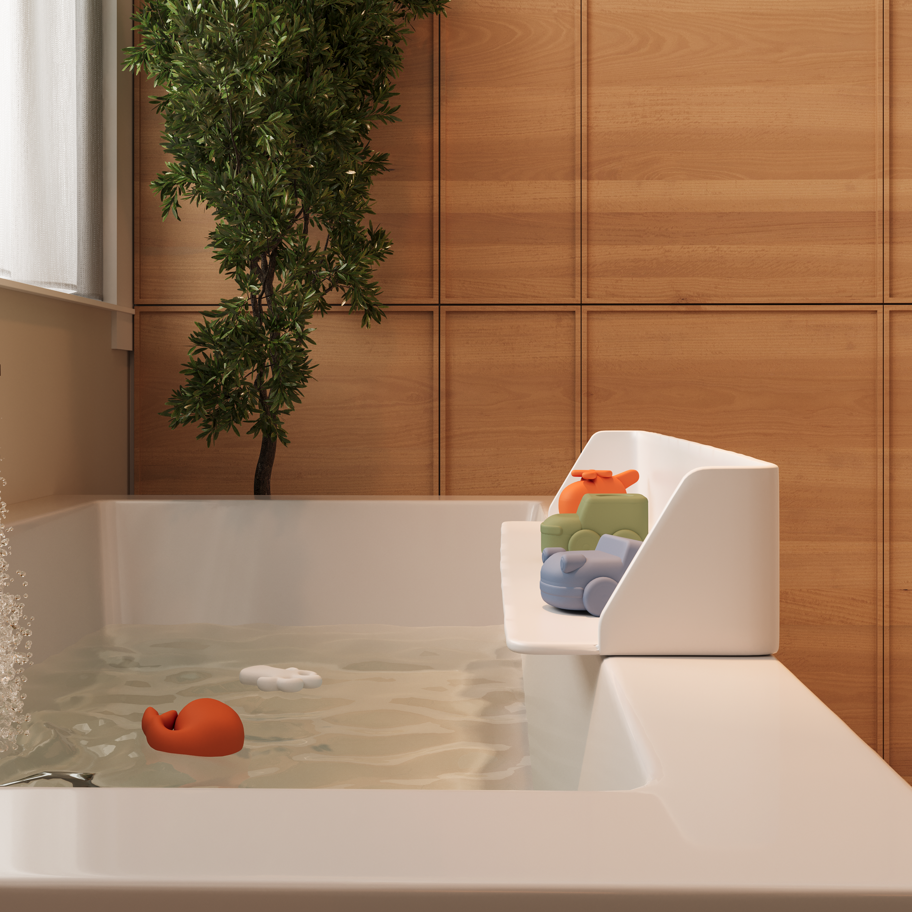 Bathtub Splash Guard - Grey