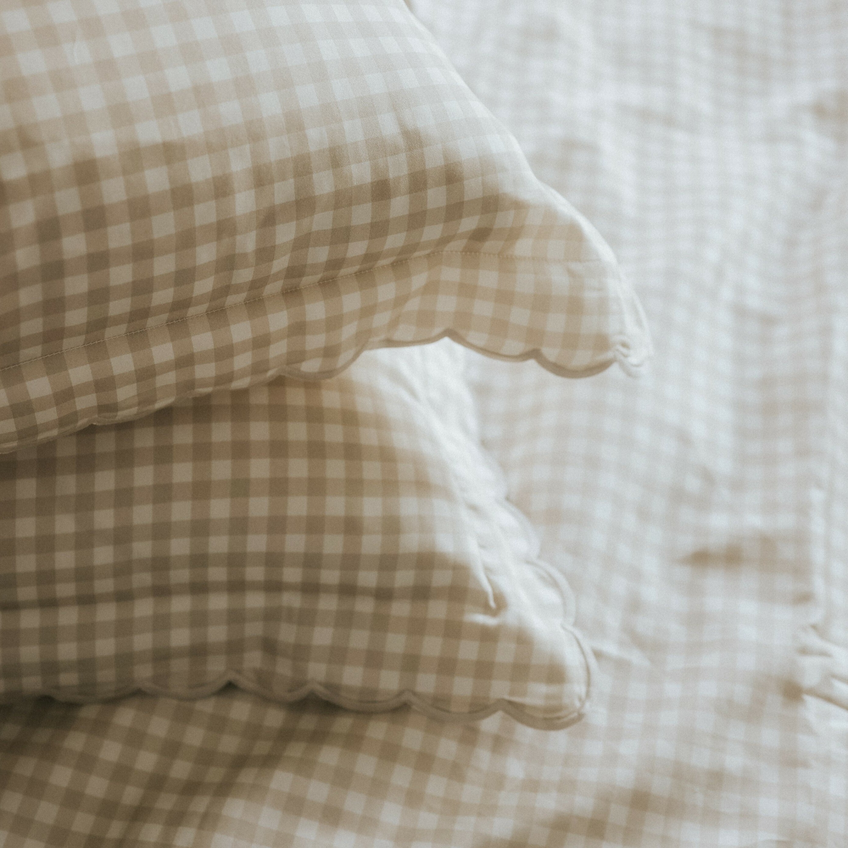 Picnic Gingham Standard Pillowcase Set - Beige