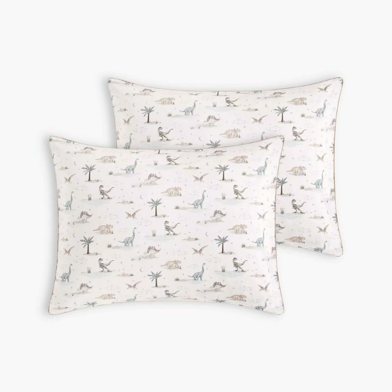 Dino Dreams Standard Pillowcase Set - Sage