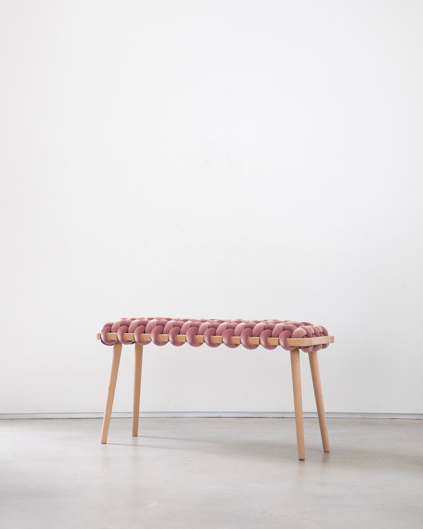 Velvet Woven Bench - Pink