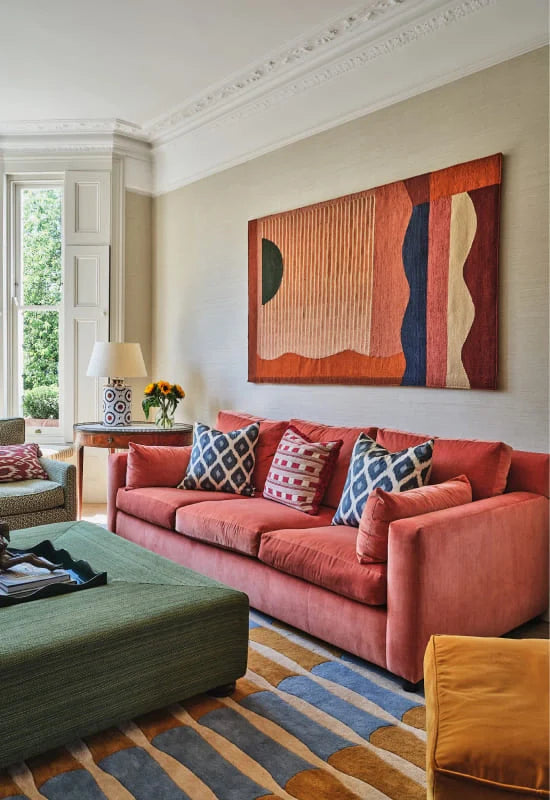 Alice Crawley Bamboo Forrest Wool Rug - Blue