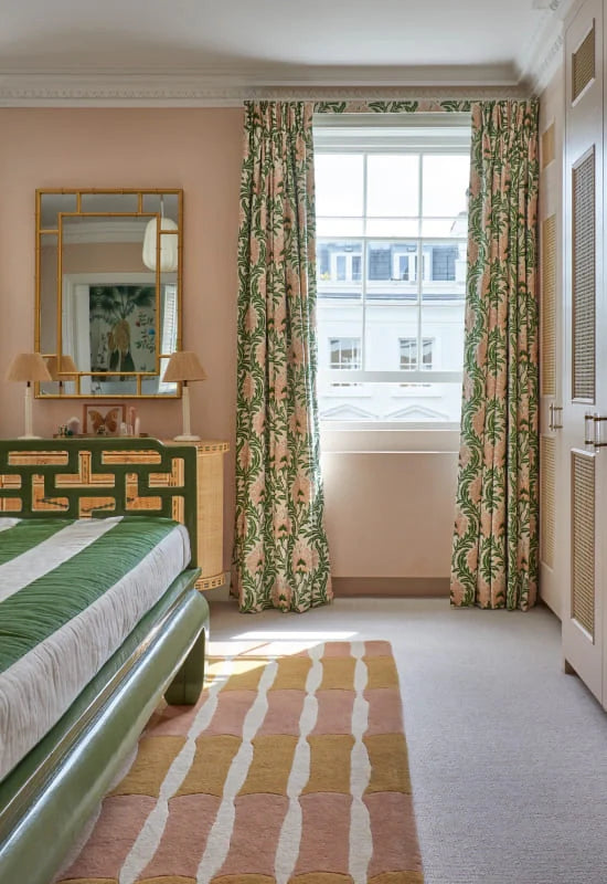 Alice Crawley Bamboo Forrest Wool Rug - Rose