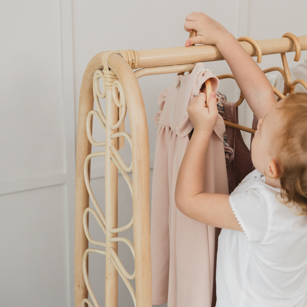 Rattan Kids Montessori Clothing Rack