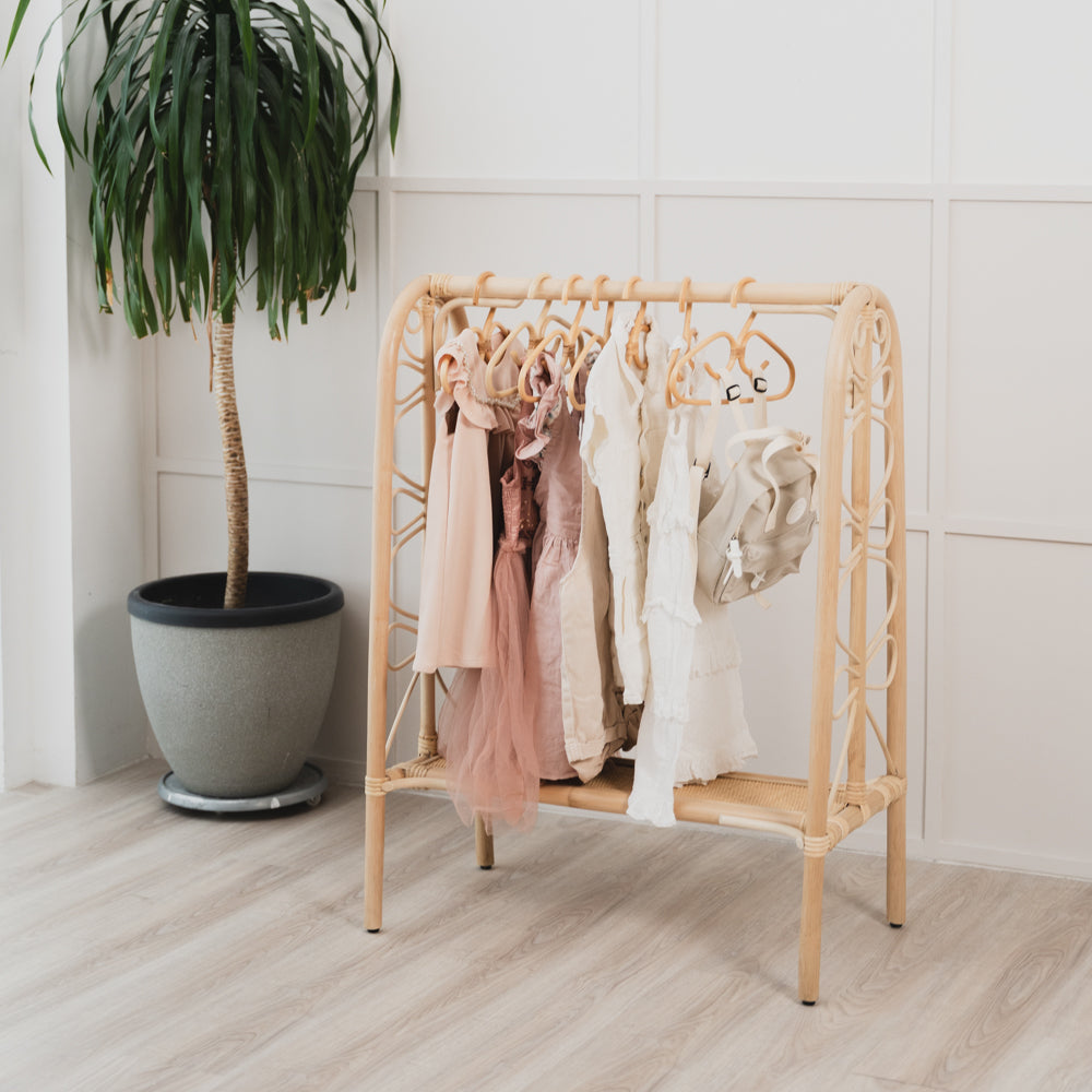 Rattan Kids Montessori Clothing Rack