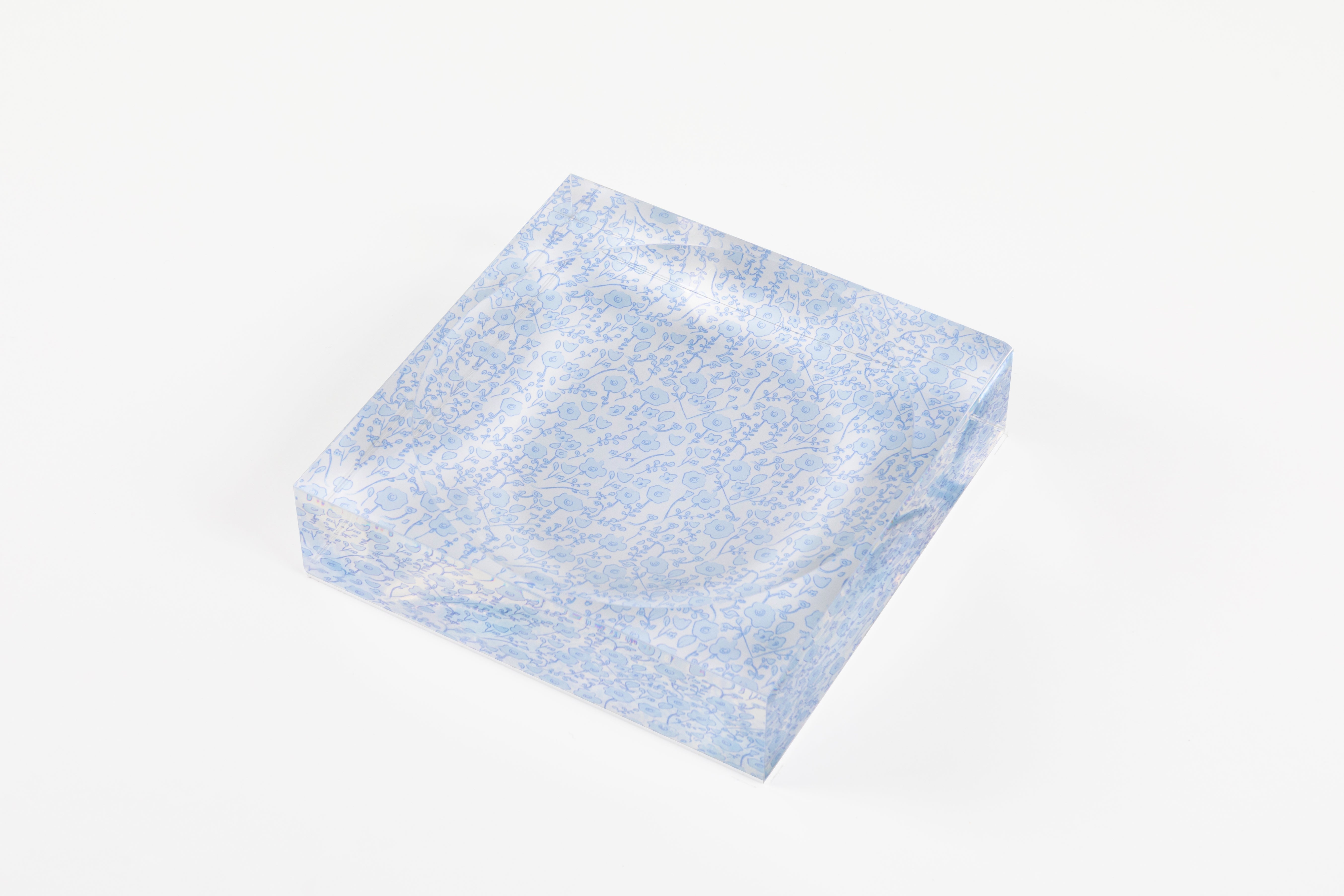 Blooming Toile Candy Dish - Blue