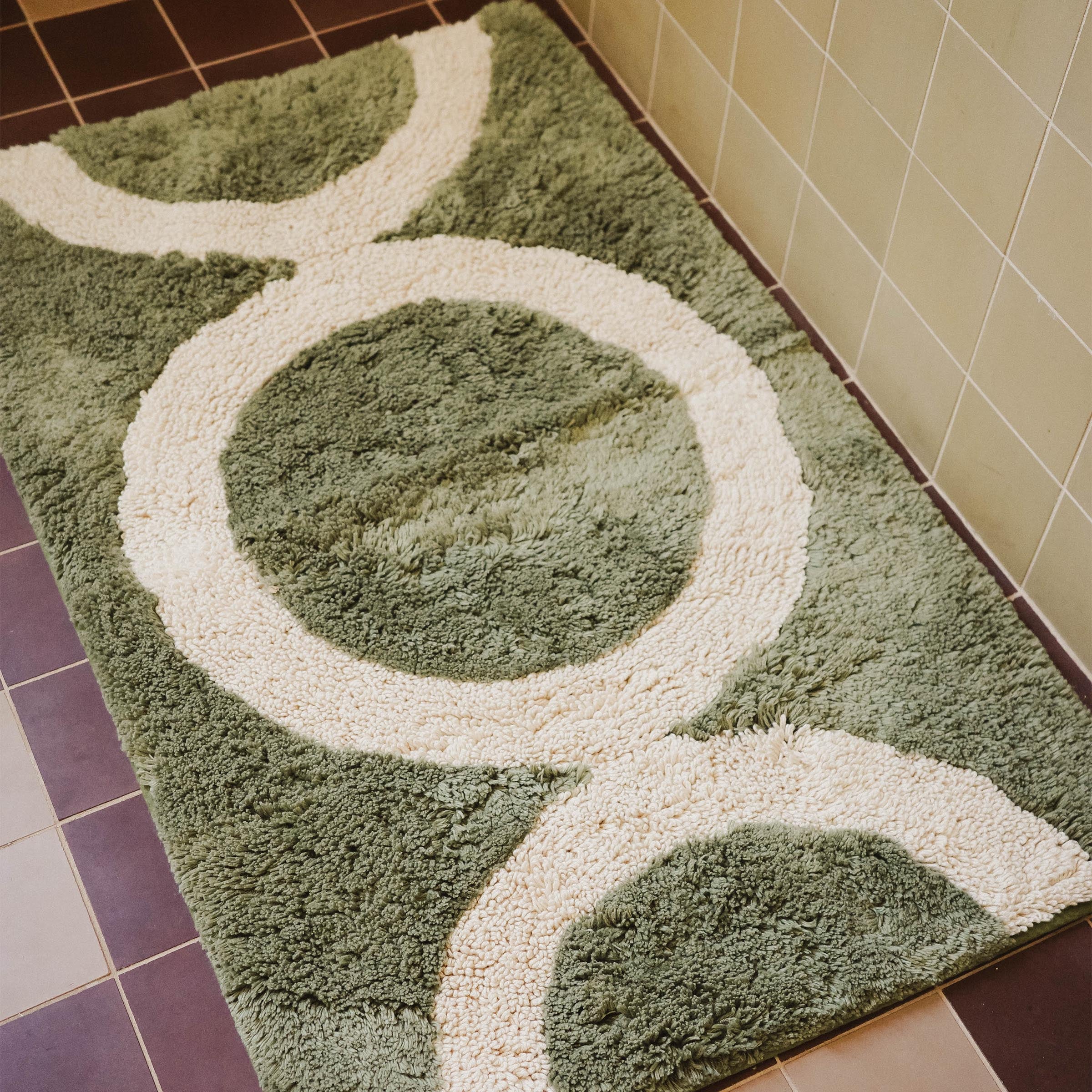 Palomino Bath Mat - Green Circles