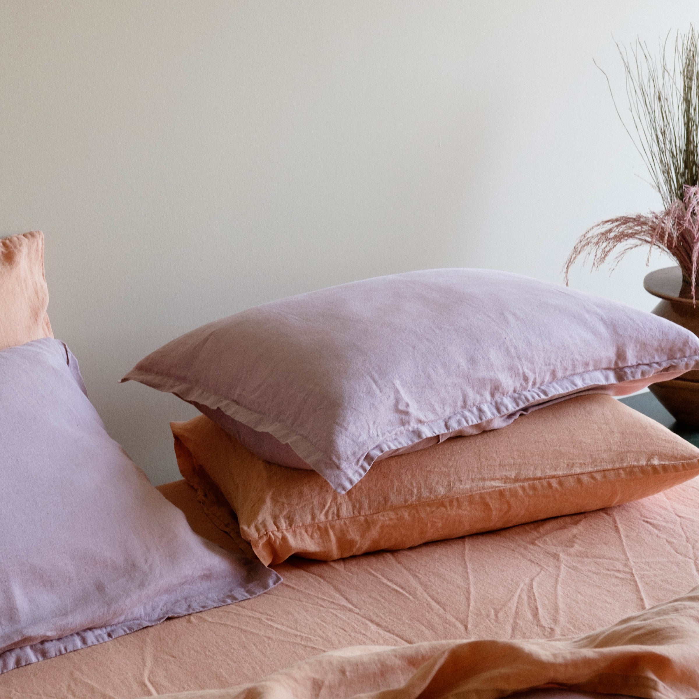 Linen Twin Sheet Set - Apricot