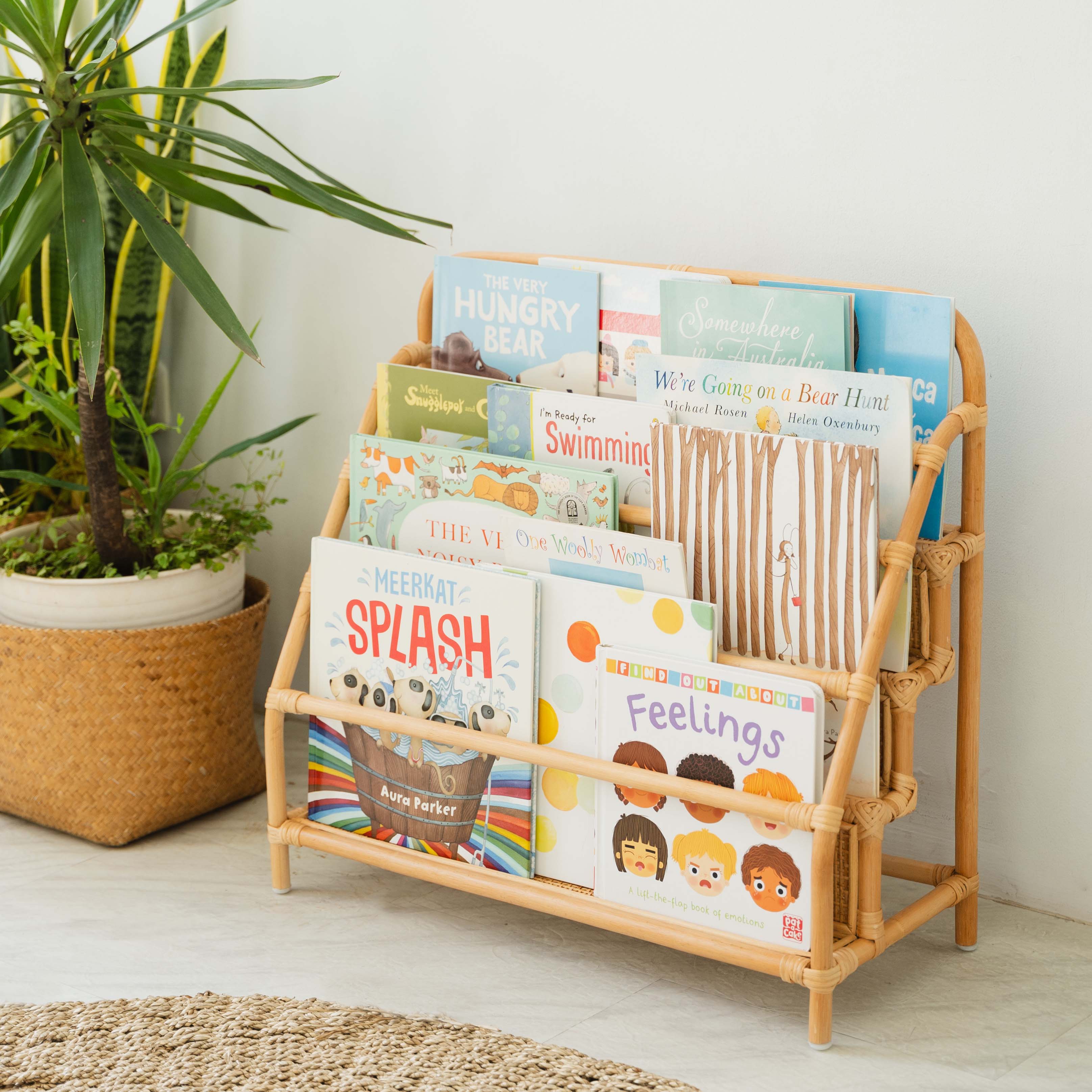 Kids Rattan Montessori Bookshelf